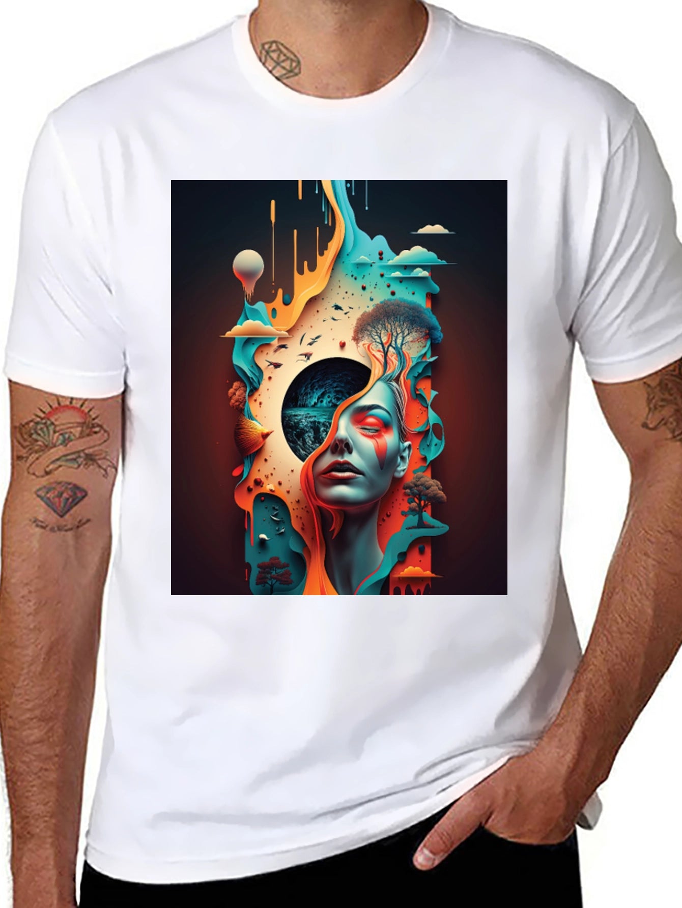 Surreal Dreamscape Graphic Tee - Black Unisex Shirt