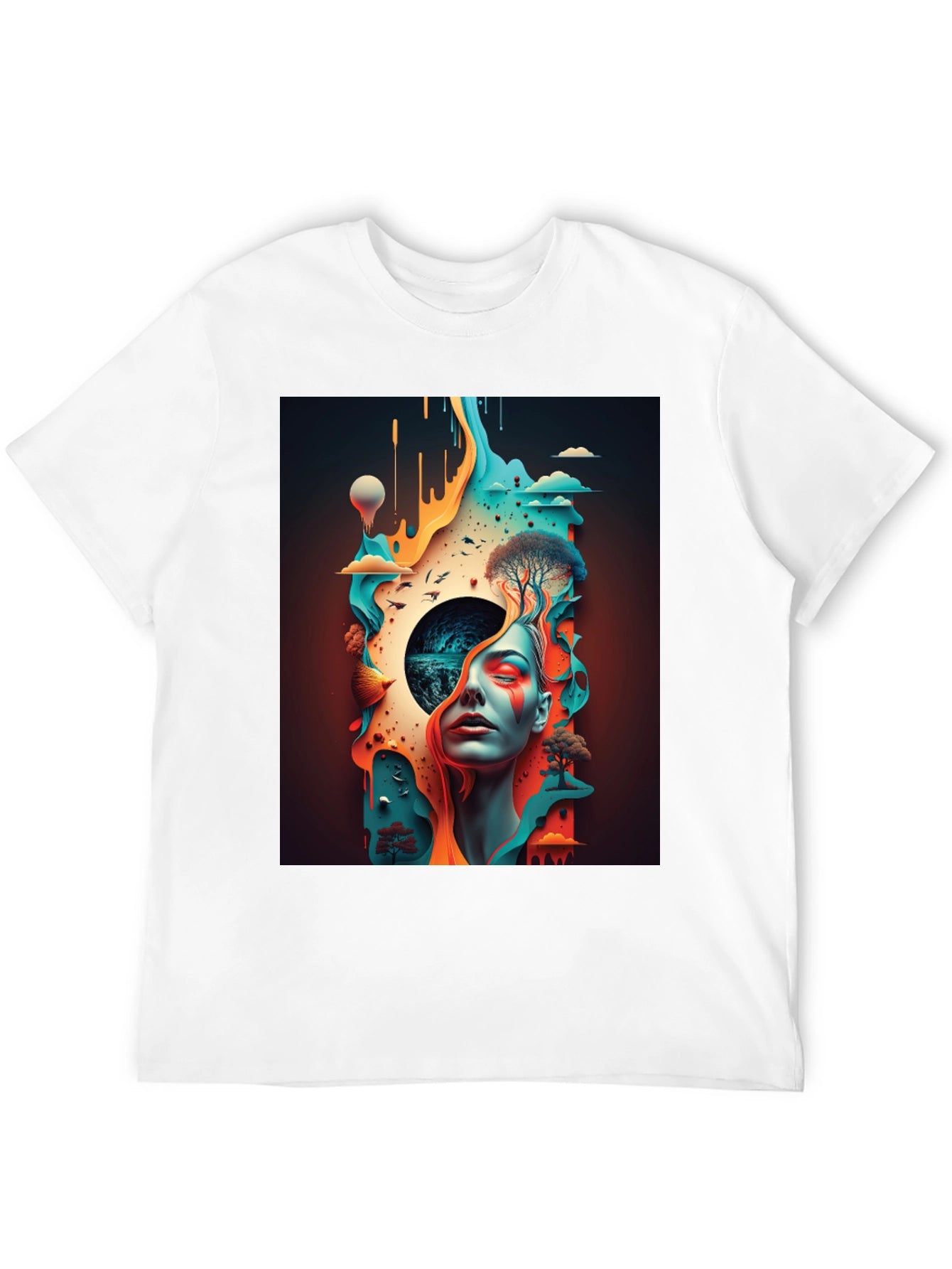 Surreal Dreamscape Graphic Tee - Black Unisex Shirt