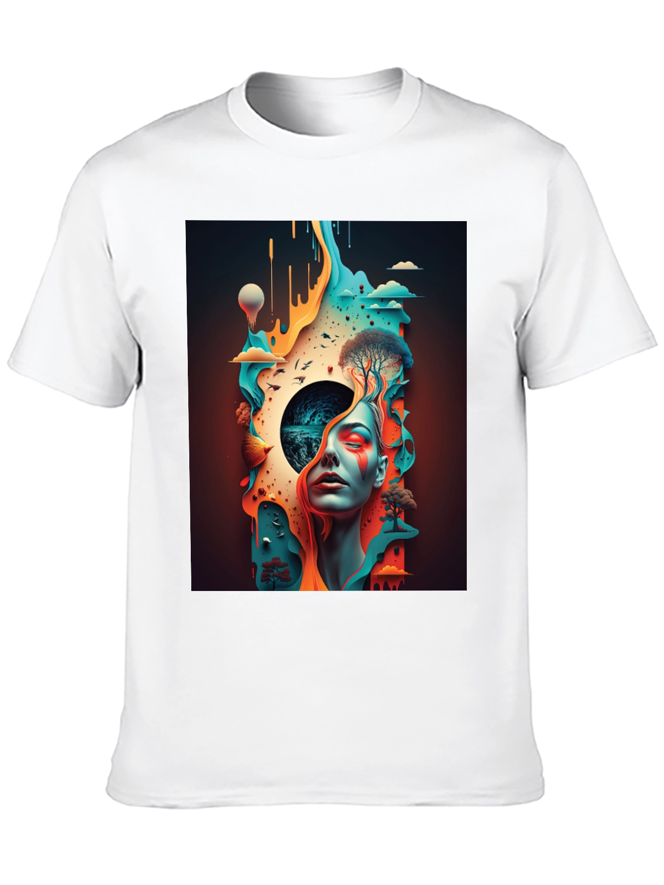 Surreal Dreamscape Graphic Tee - Black Unisex Shirt