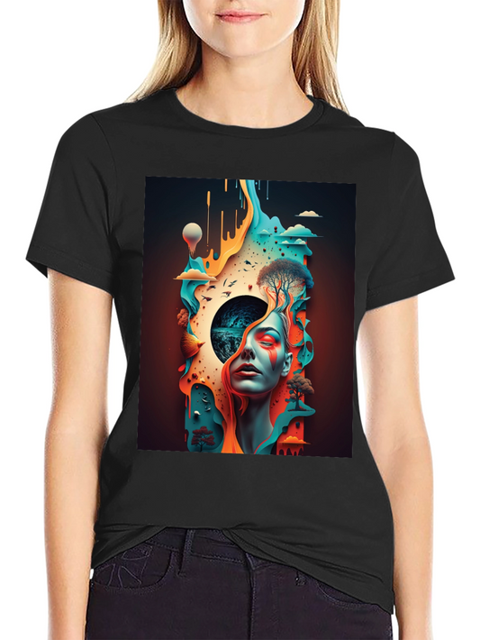 Surreal Dreamscape Graphic Tee - Black Unisex Shirt