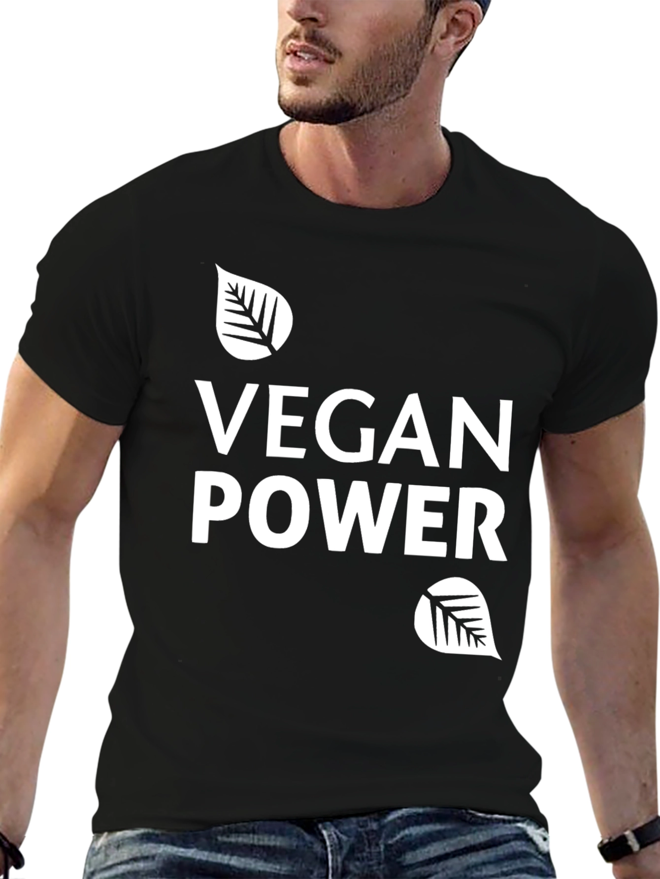 Vegan Power T-Shirt - Black Graphic Tee