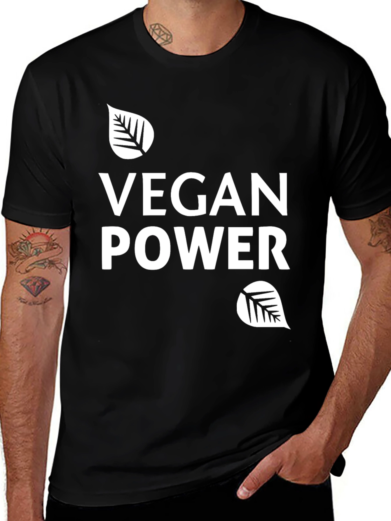 Vegan Power T-Shirt - Black Graphic Tee