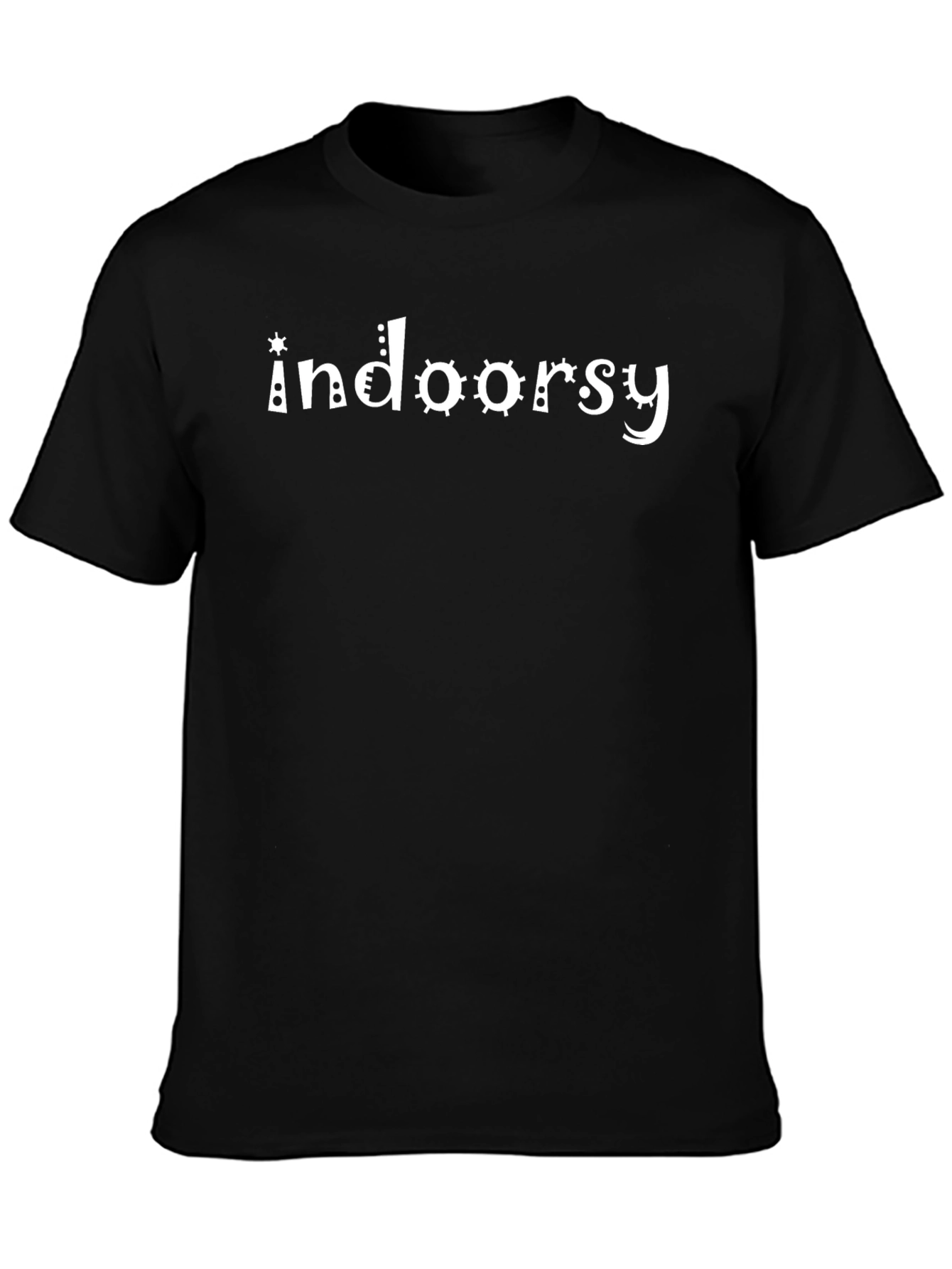Indoorsy Graphic Tee - Black Casual T-Shirt
