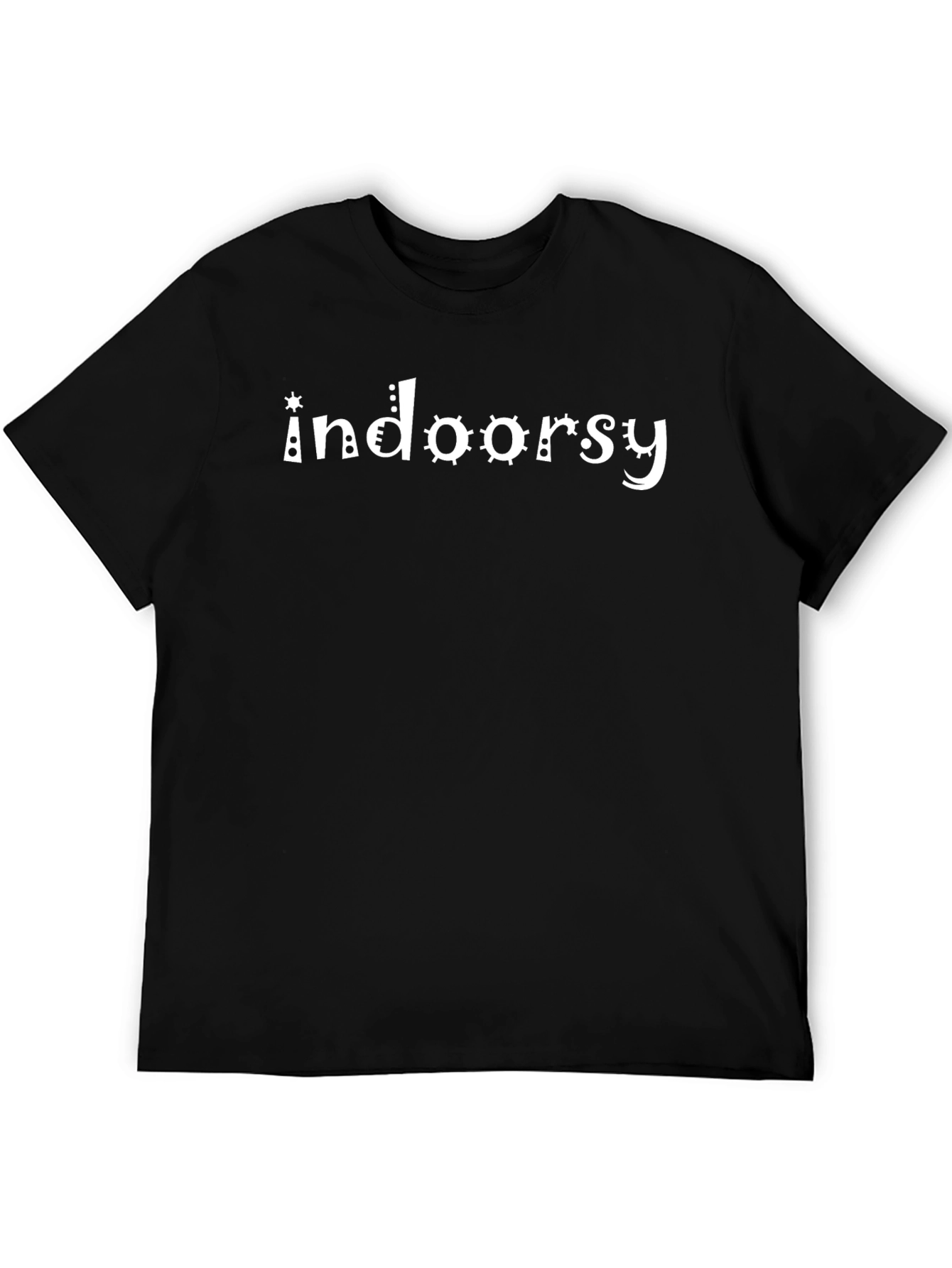 Indoorsy Graphic Tee - Black Casual T-Shirt