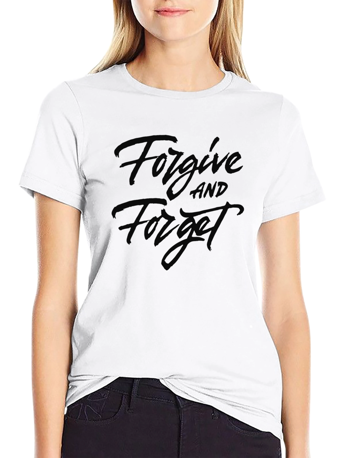 Forgive & Forget Black Graphic Tee