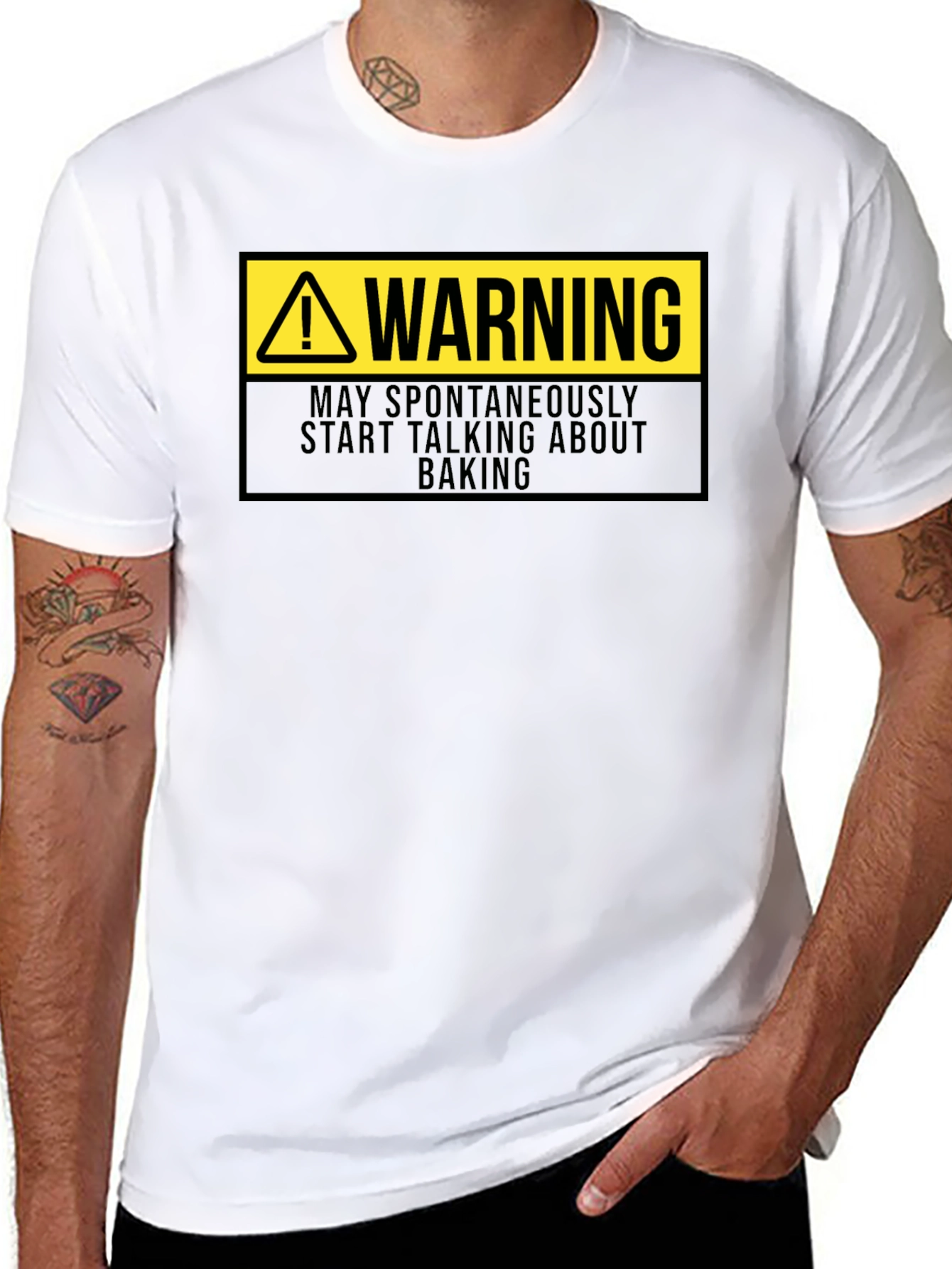 Warning: May Spontaneously Talk Baking Black T-Shirt