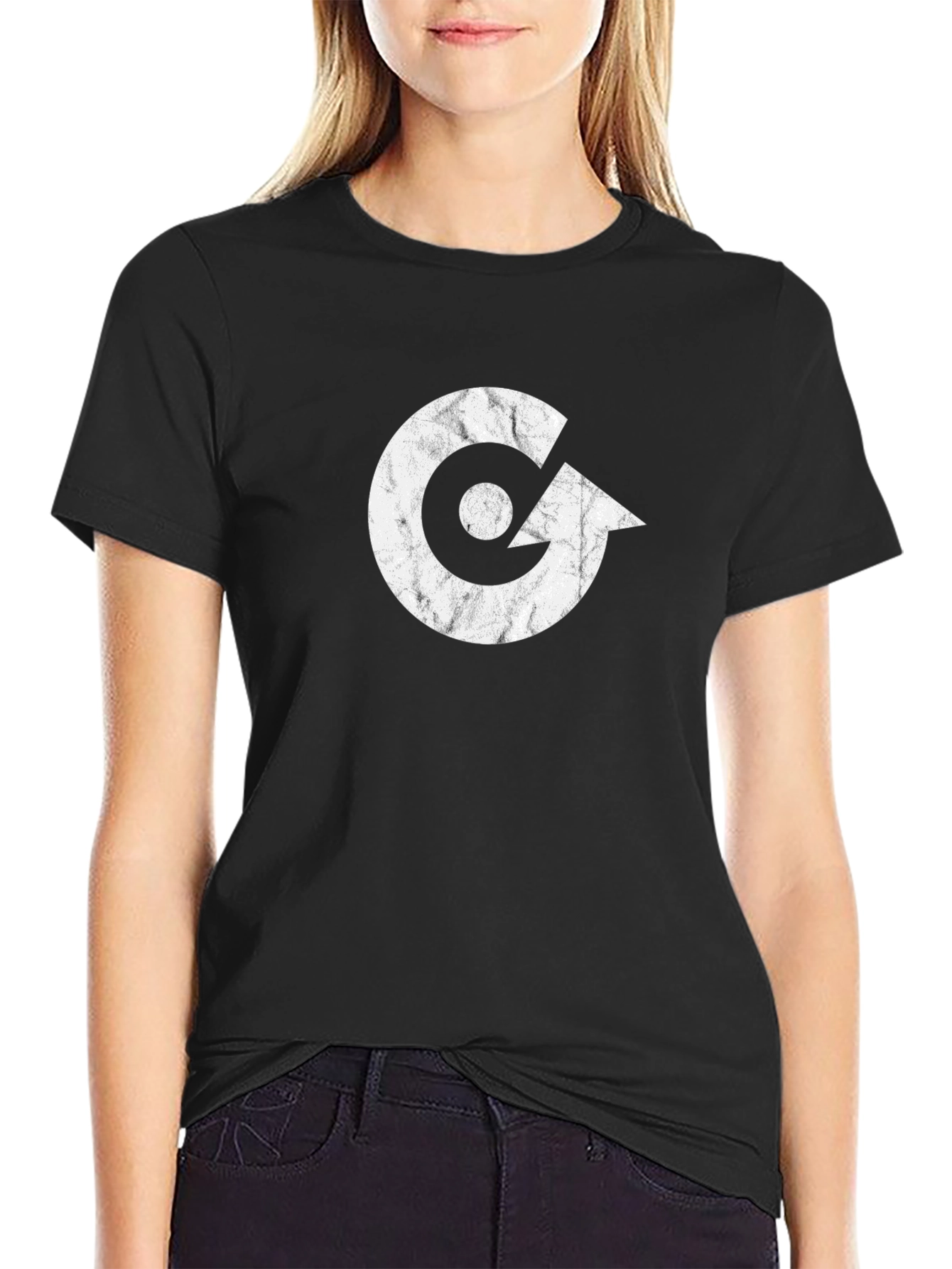 Modern Graphic Tee - White Logo on Black