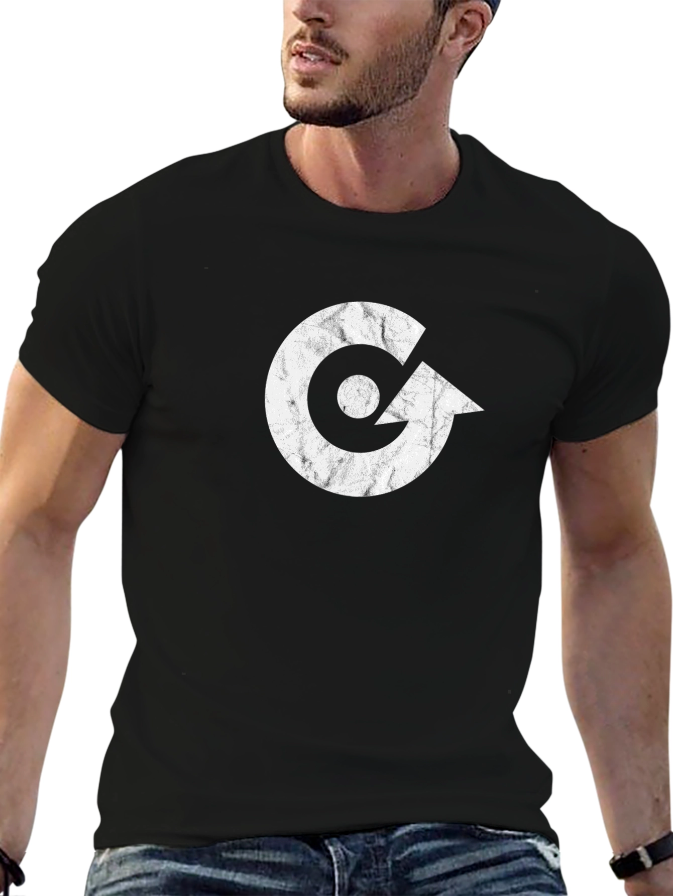 Modern Graphic Tee - White Logo on Black