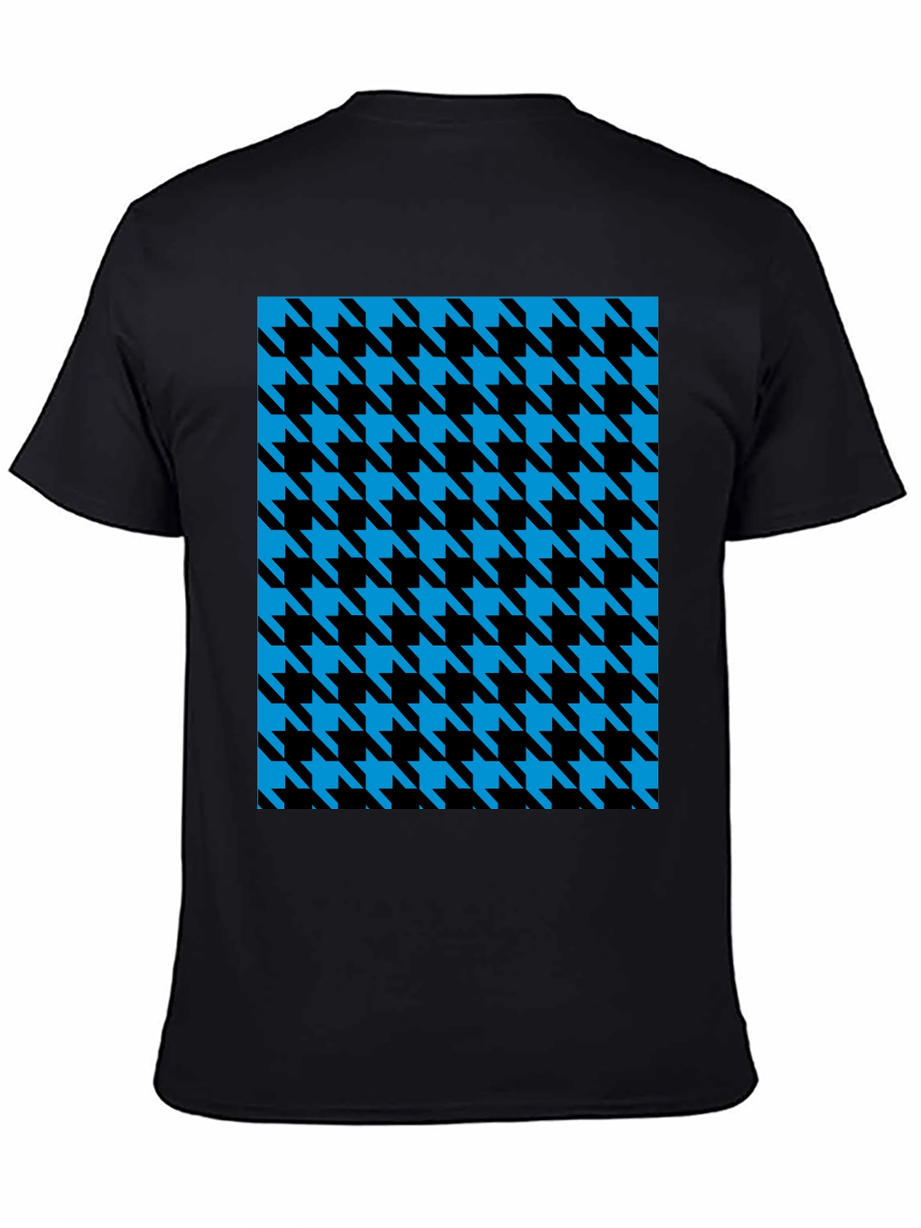 Houndstooth Patterned Black T-Shirt