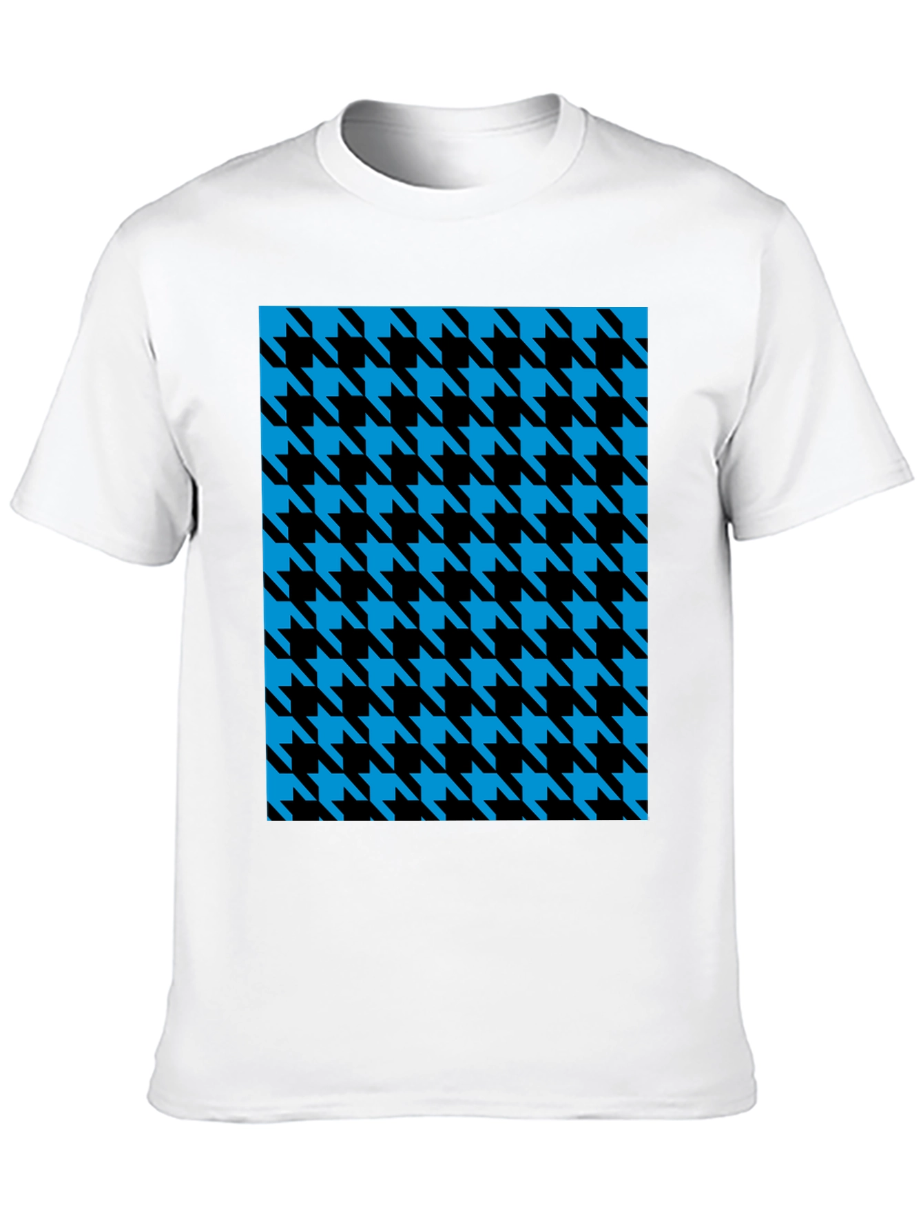 Houndstooth Patterned Black T-Shirt