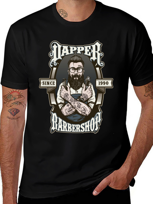 Dapper Barbershop Graphic Tee - Black