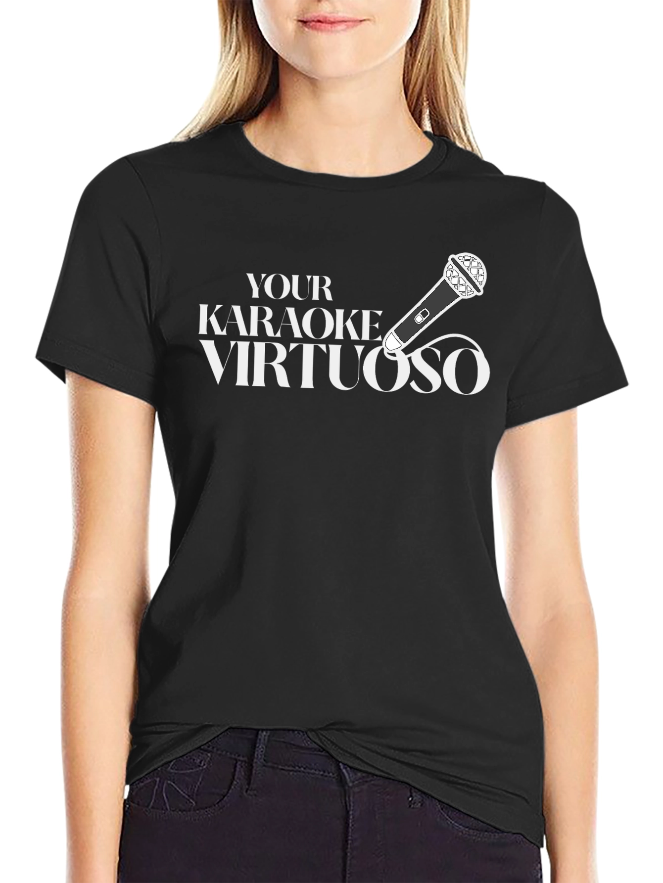 Karaoke Virtuoso Black Graphic T-Shirt