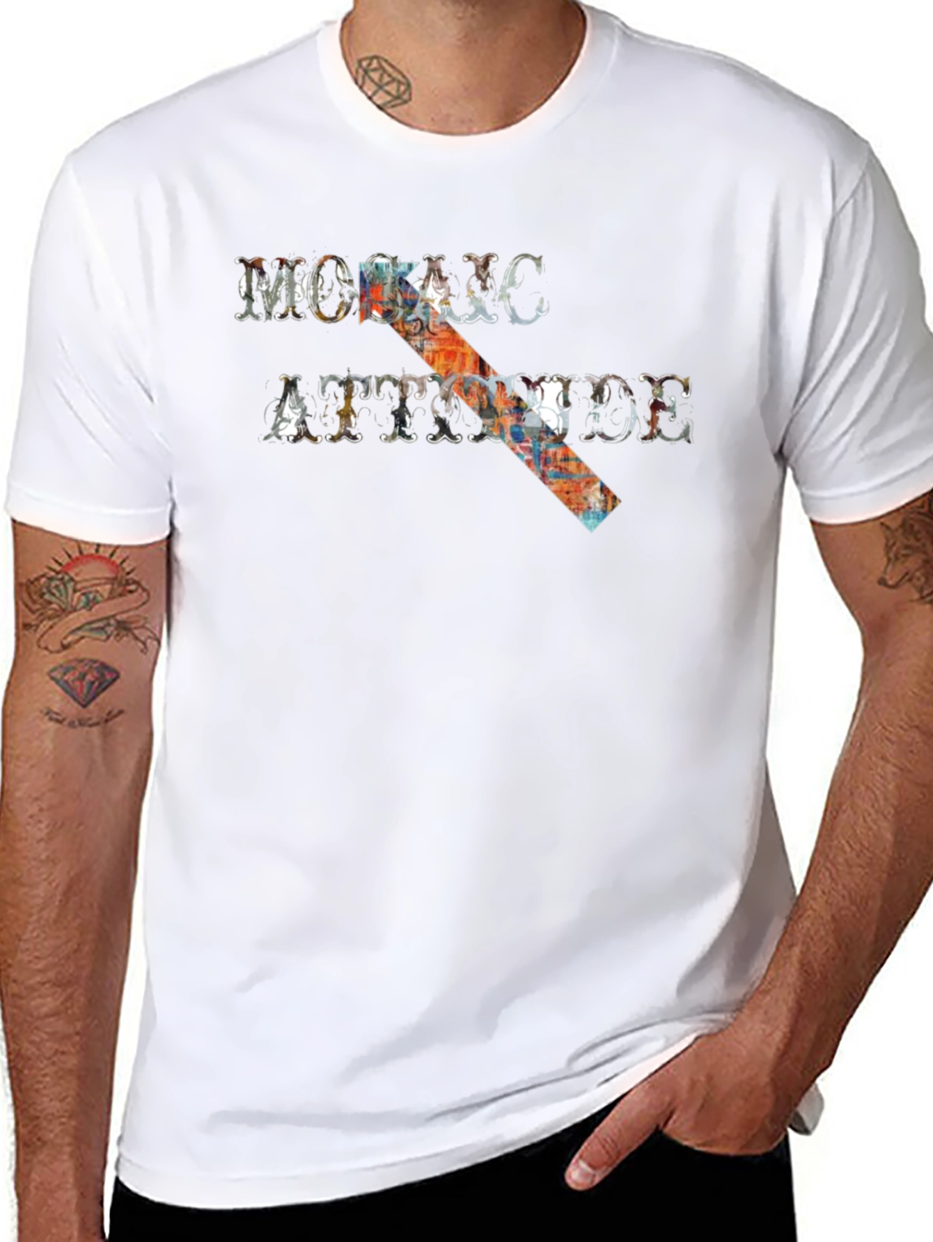 Mosaic Attitude Graphic Tee - Black