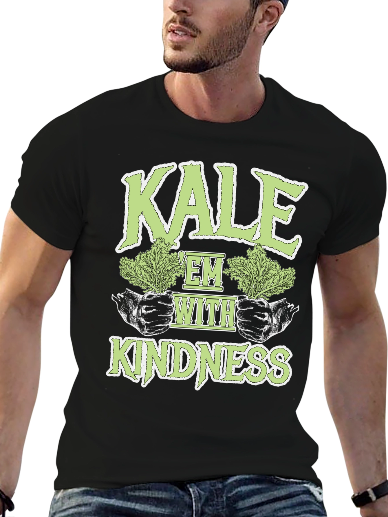 Kale Em With Kindness Graphic T-Shirt