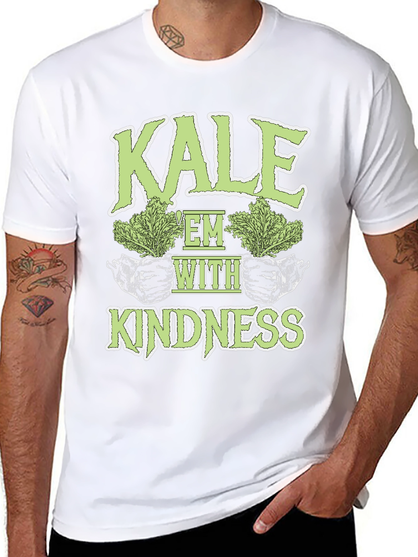 Kale Em With Kindness Graphic T-Shirt