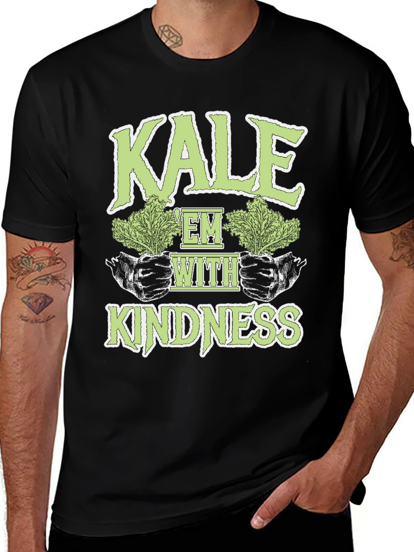 Kale Em With Kindness Graphic T-Shirt