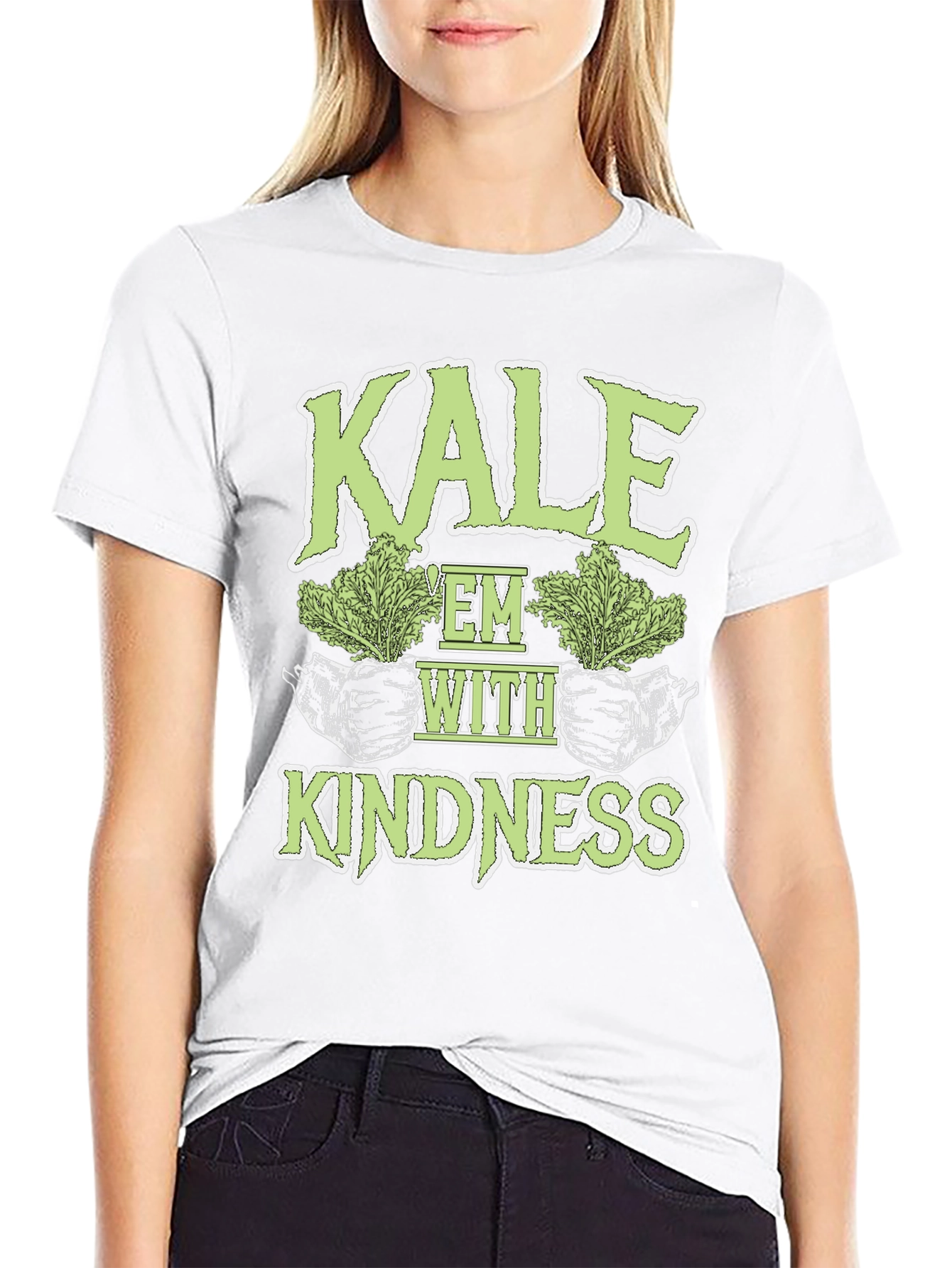 Kale Em With Kindness Graphic T-Shirt