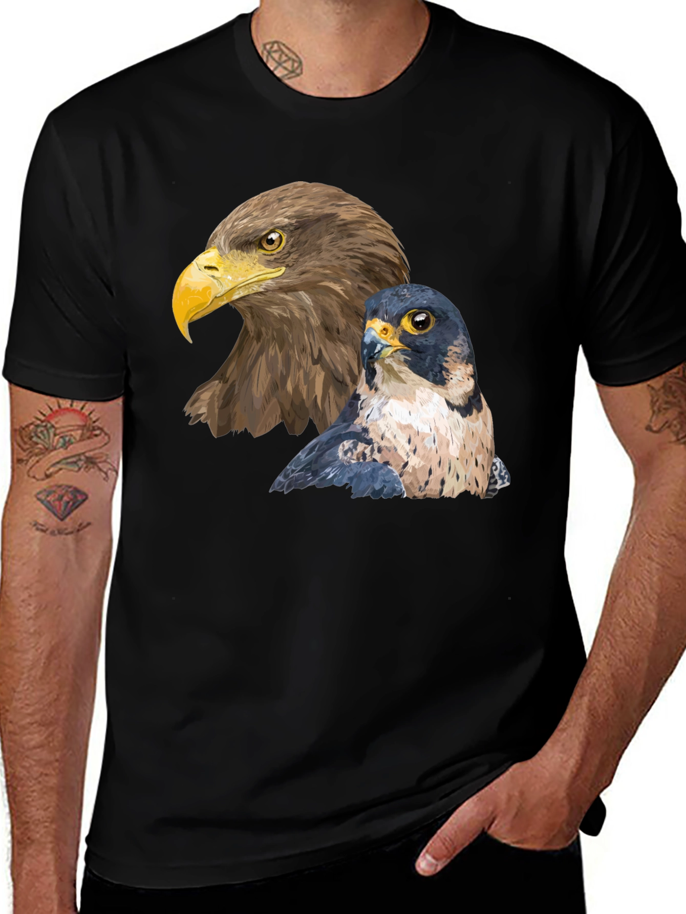 Eagle & Falcon Graphic Black T-Shirt