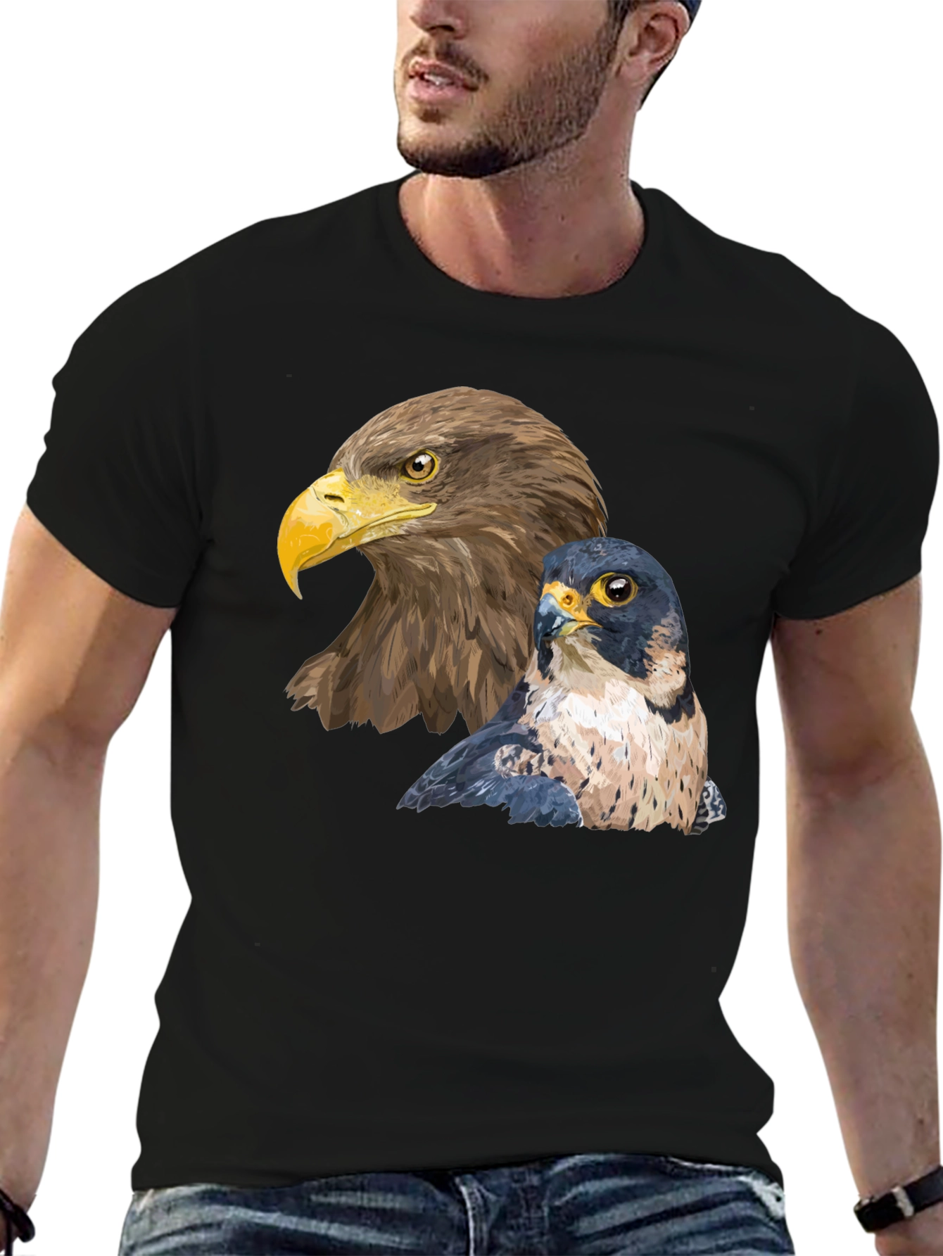 Eagle & Falcon Graphic Black T-Shirt
