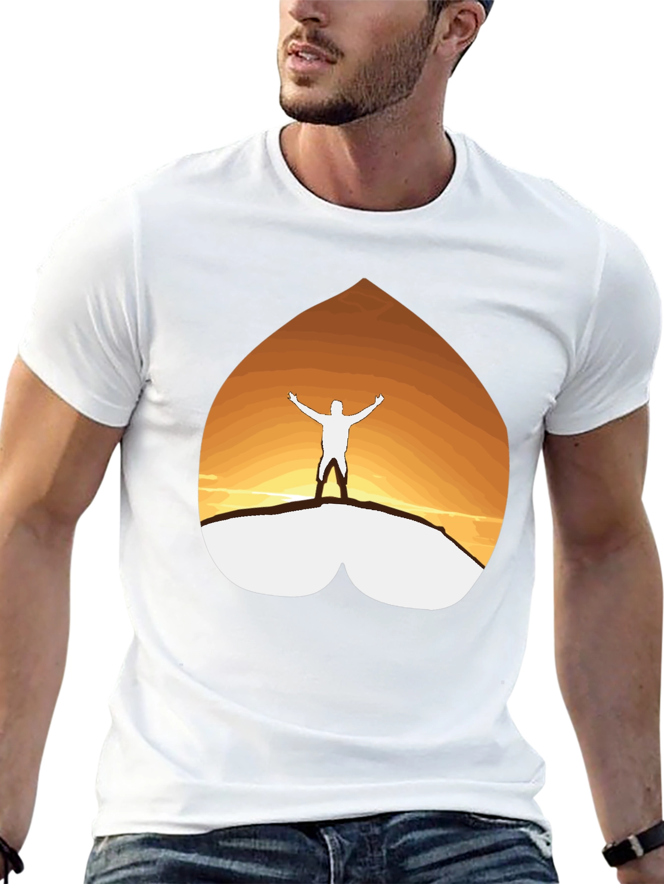Mountain Sunset Graphic Tee - Black Casual Shirt