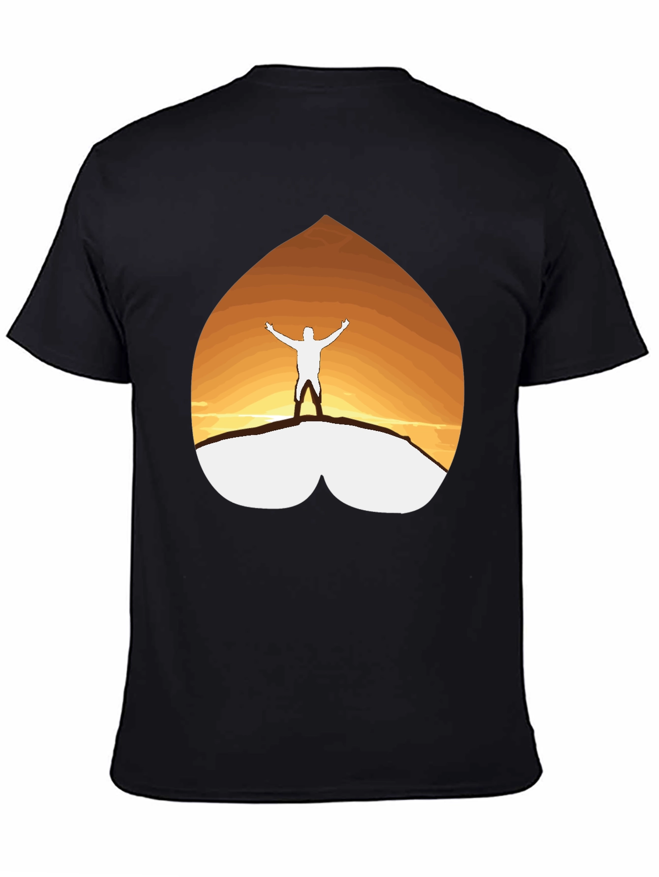 Mountain Sunset Graphic Tee - Black Casual Shirt