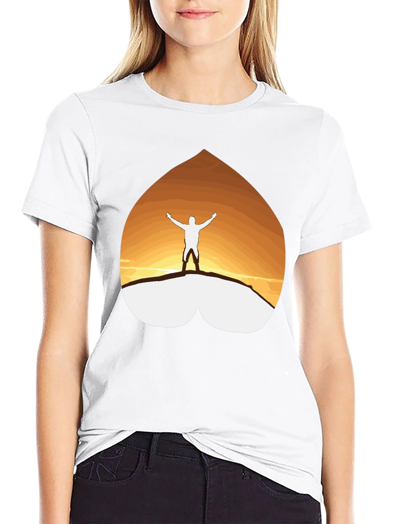 Mountain Sunset Graphic Tee - Black Casual Shirt