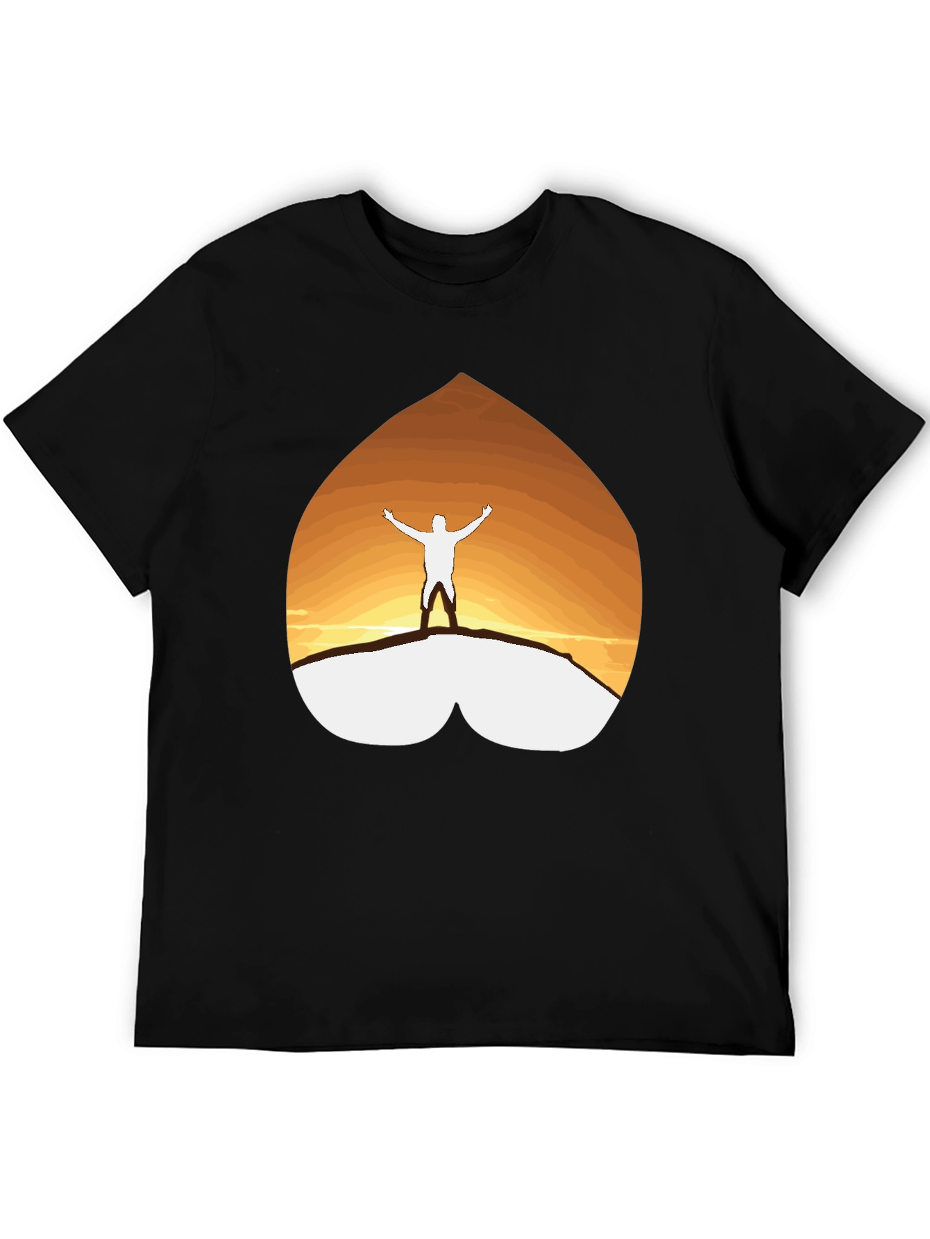 Mountain Sunset Graphic Tee - Black Casual Shirt
