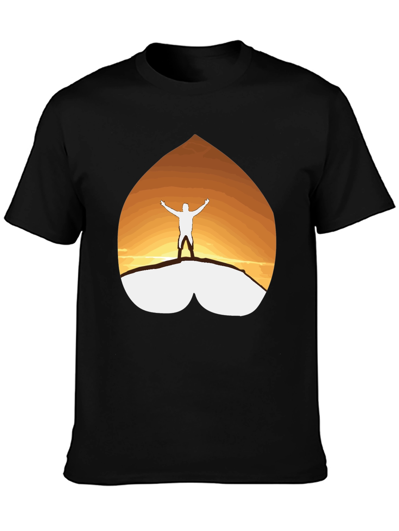 Mountain Sunset Graphic Tee - Black Casual Shirt