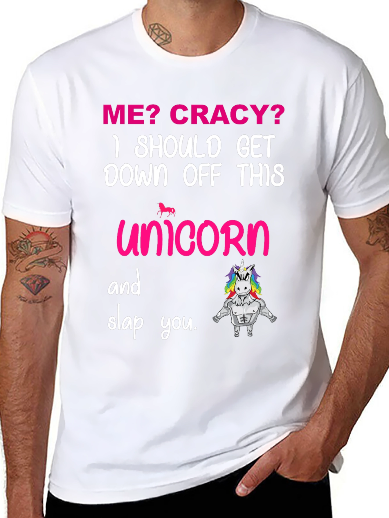 Crazy Unicorn Graphic T-Shirt