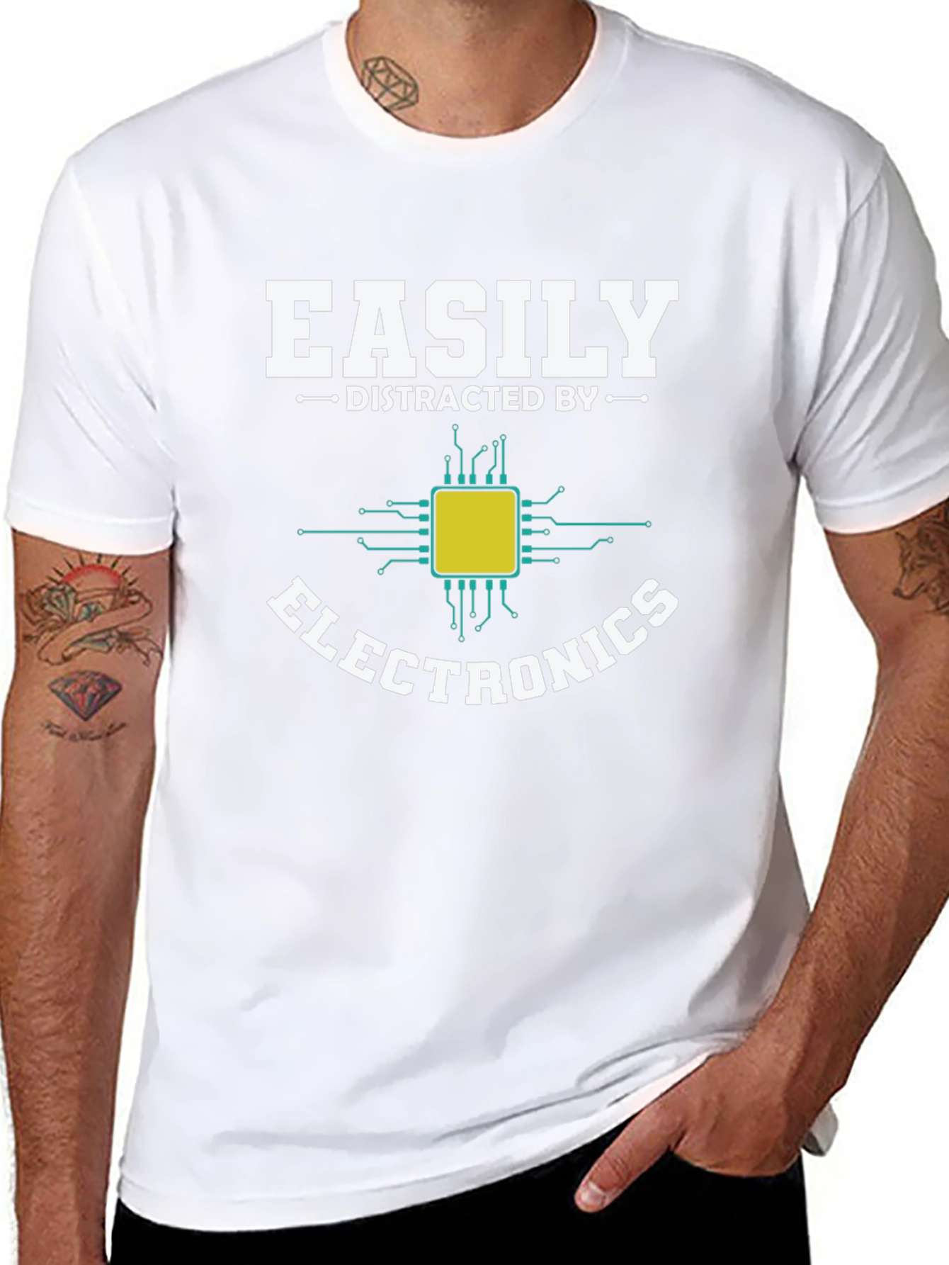 Easily Distracted By Electronics Funny T-Shirt