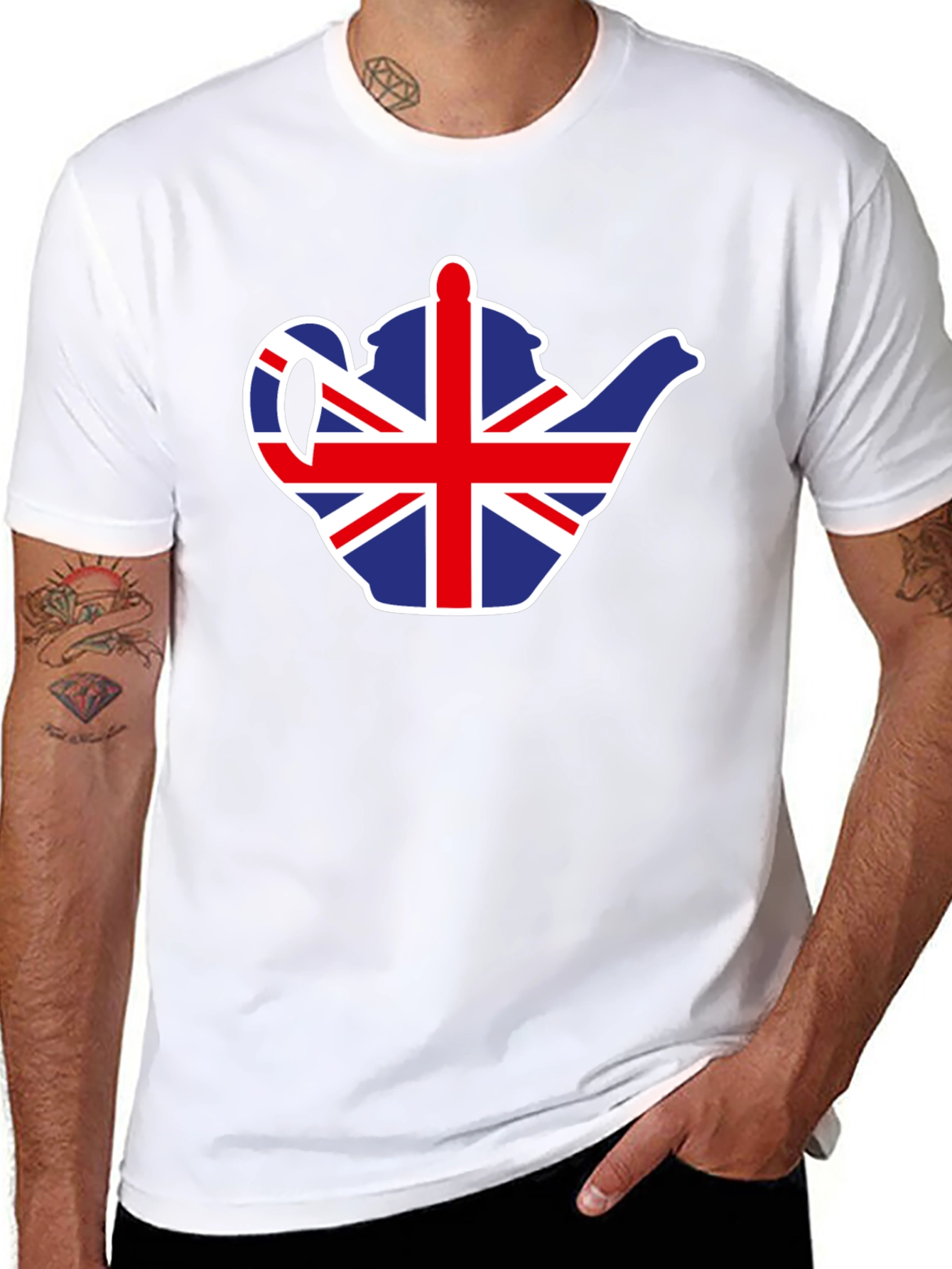 British Teapot Flag Graphic T-Shirt