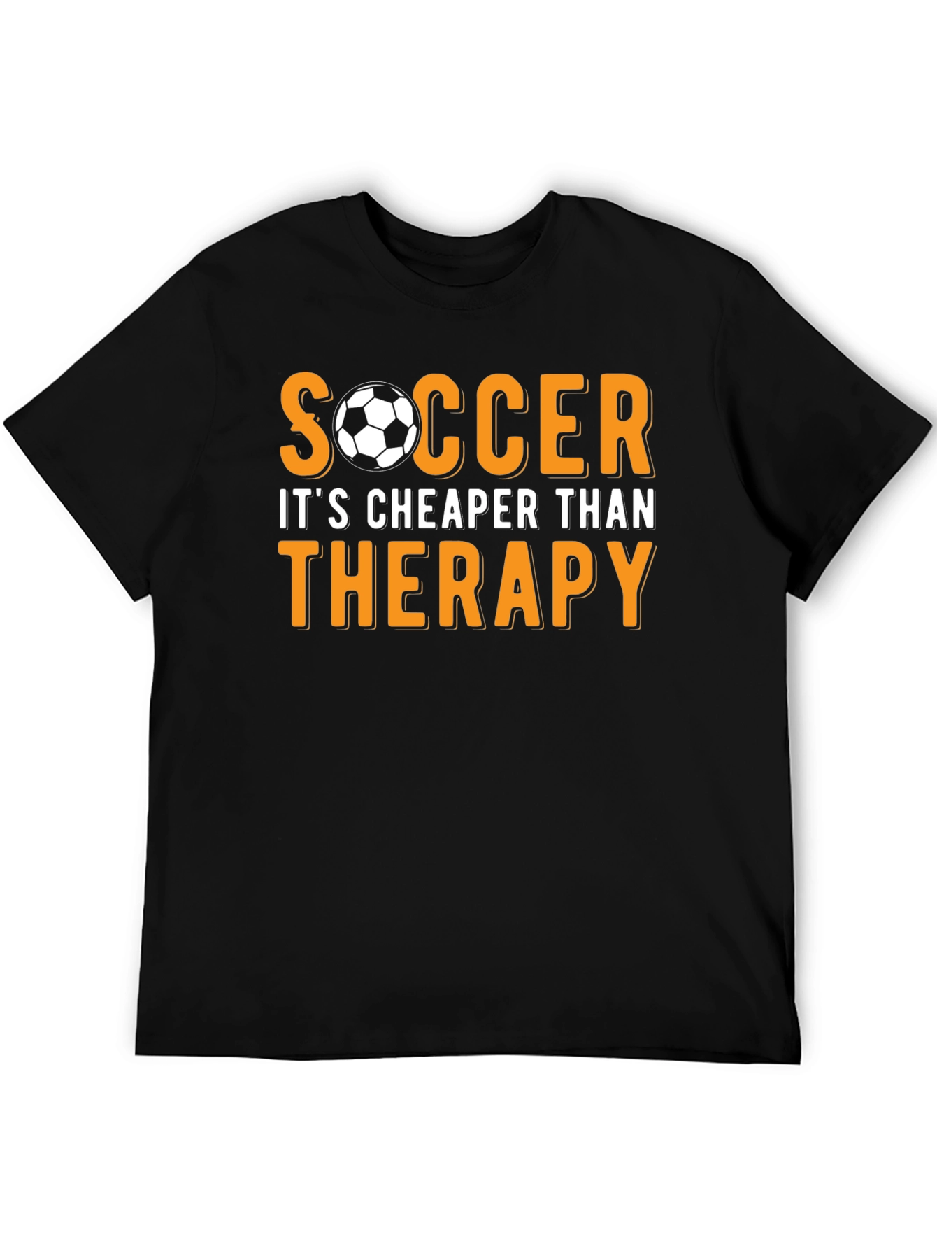 Soccer Cheaper Than Therapy Black T-Shirt