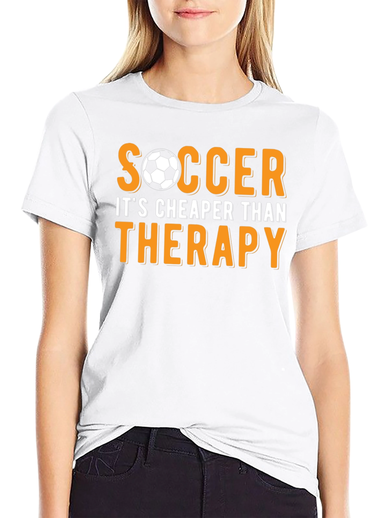 Soccer Cheaper Than Therapy Black T-Shirt