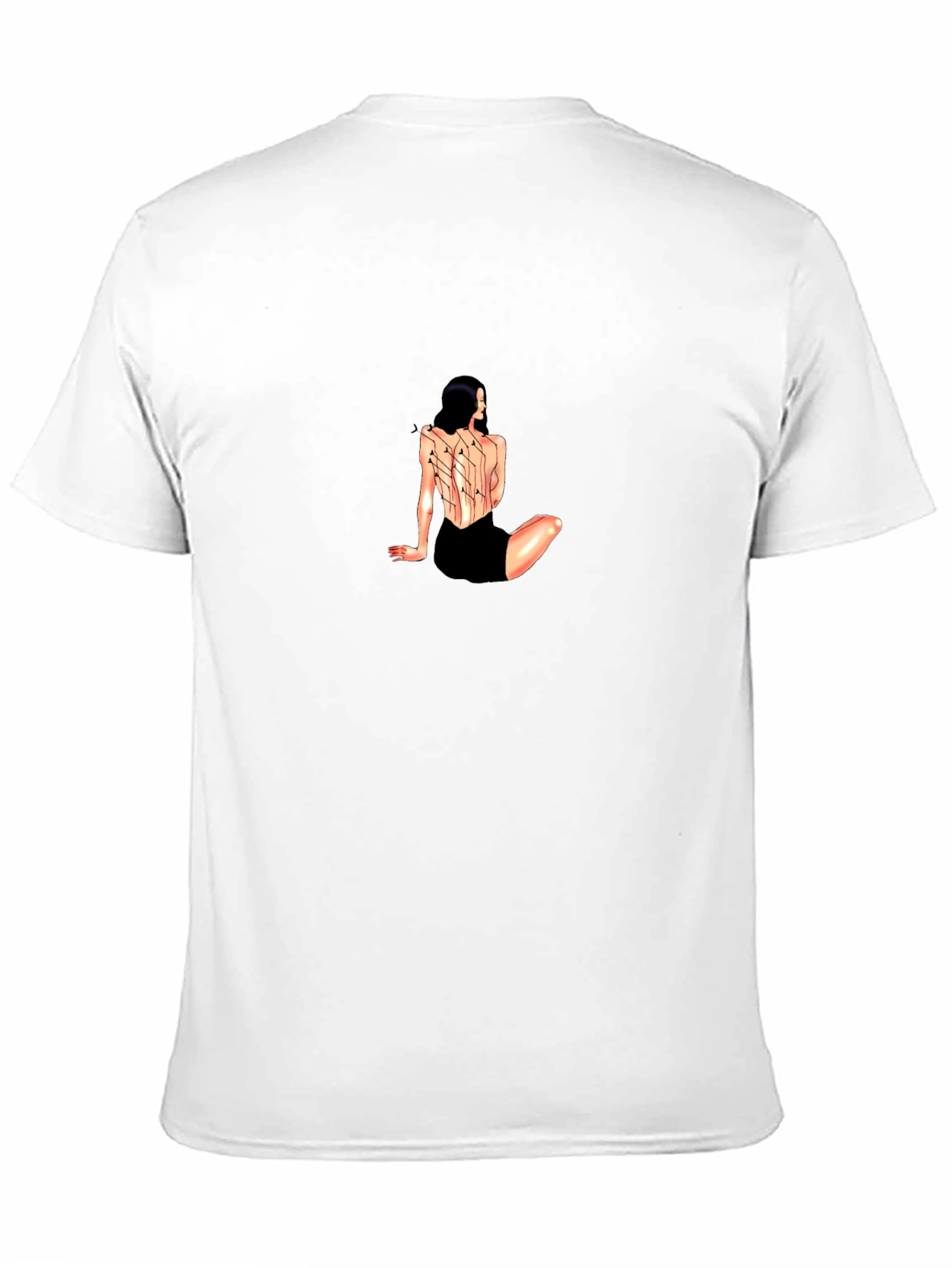 Woman Circuit Back Print Black Tee