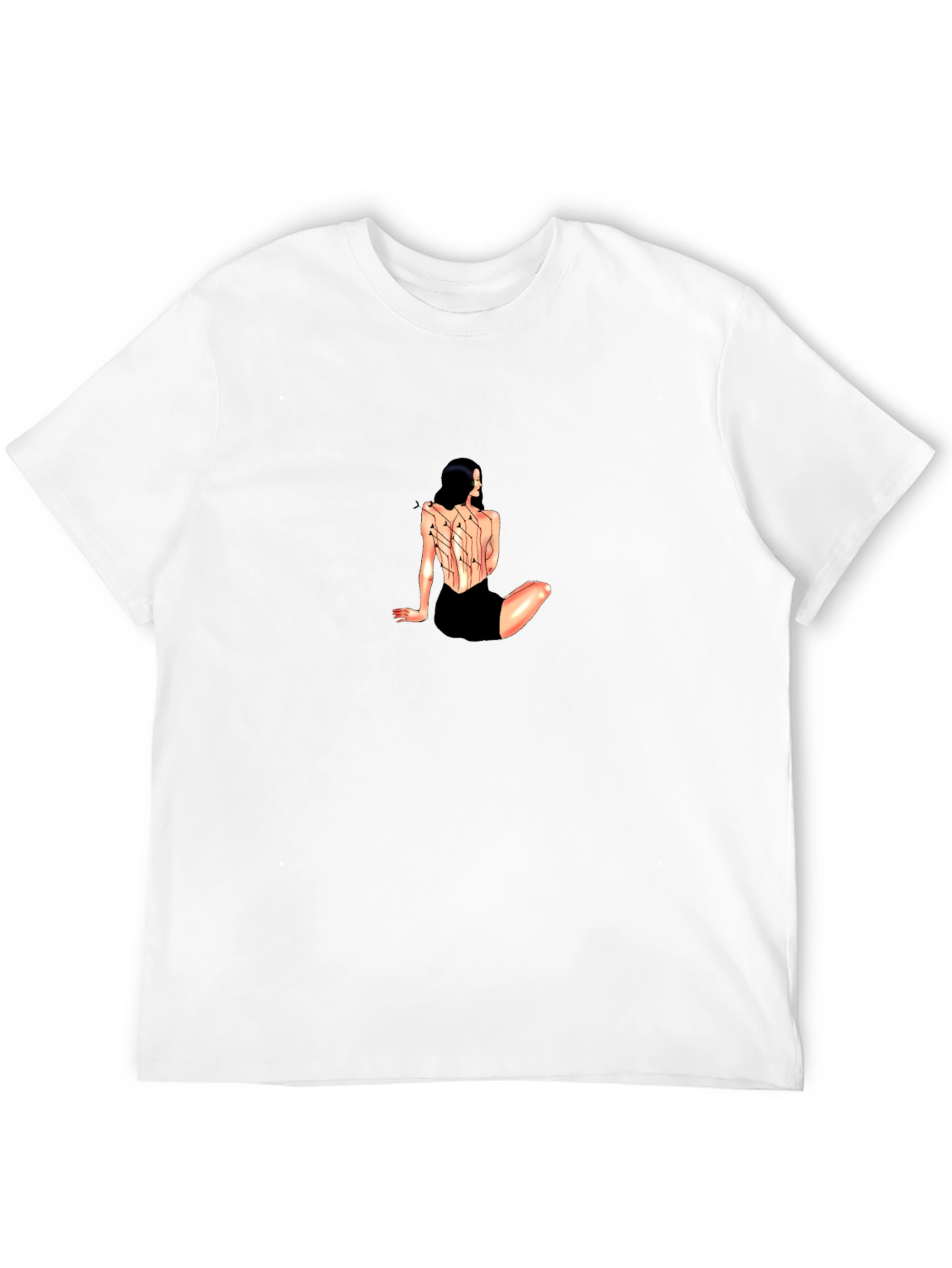 Woman Circuit Back Print Black Tee