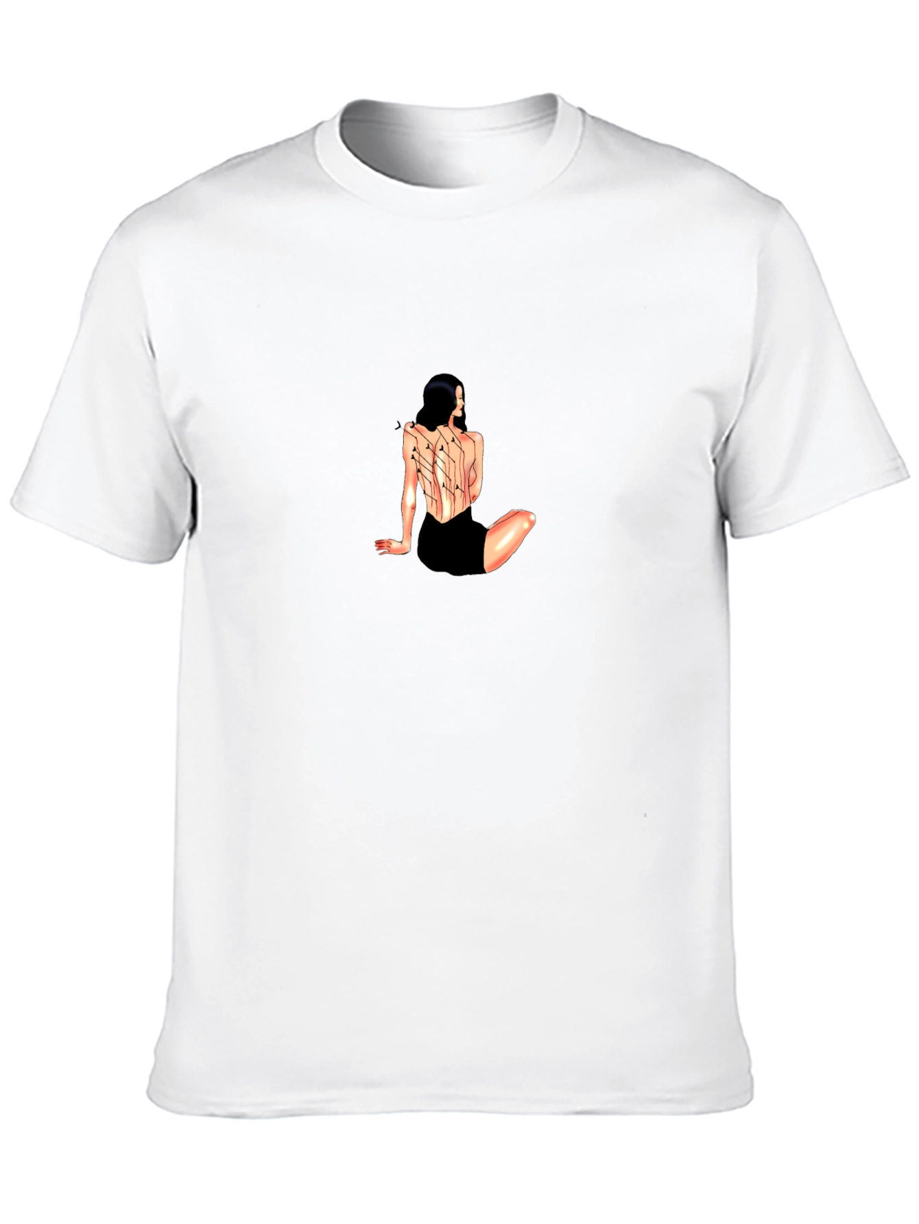 Woman Circuit Back Print Black Tee