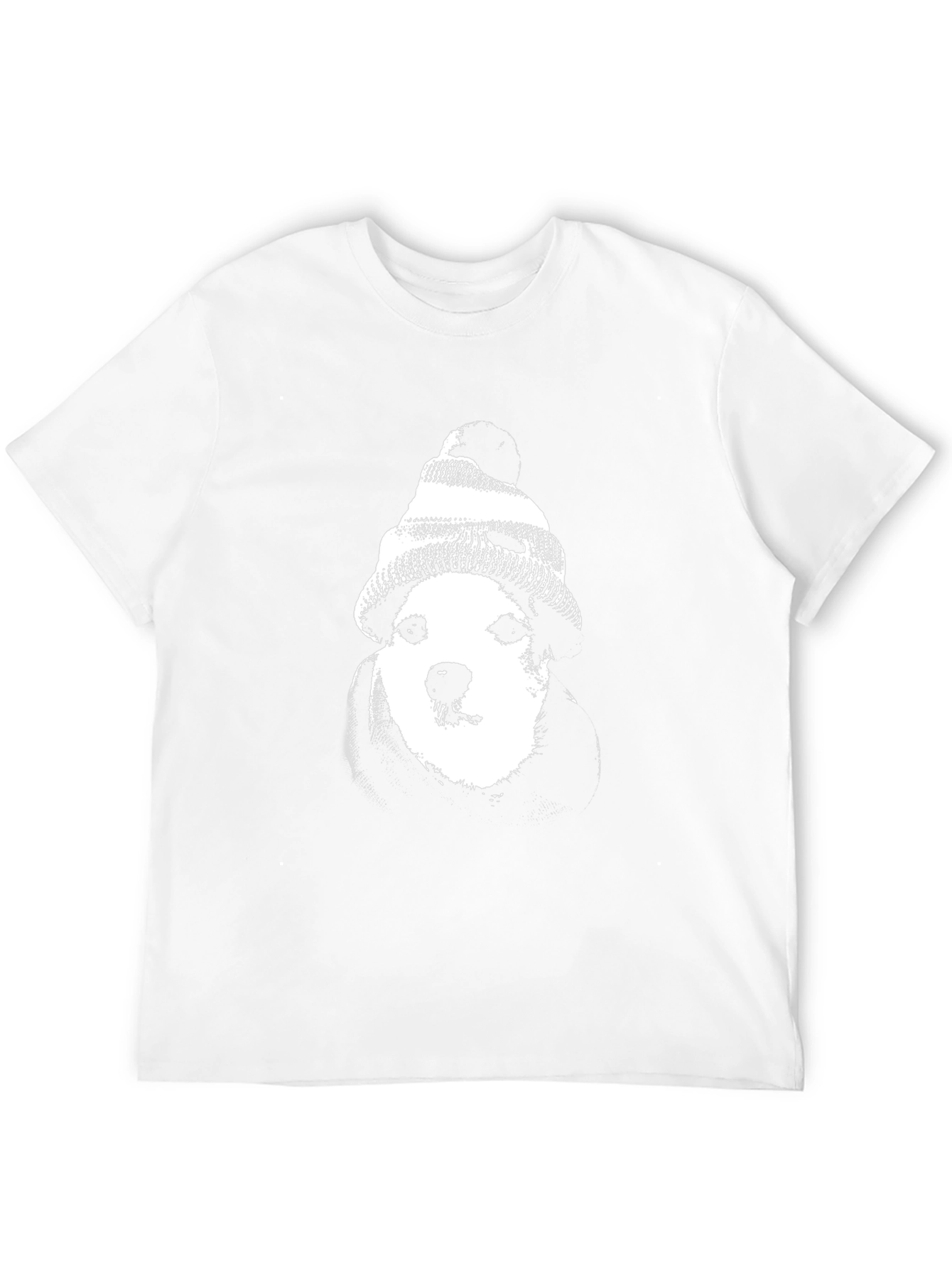 Dog with Beanie Graphic Tee - Black