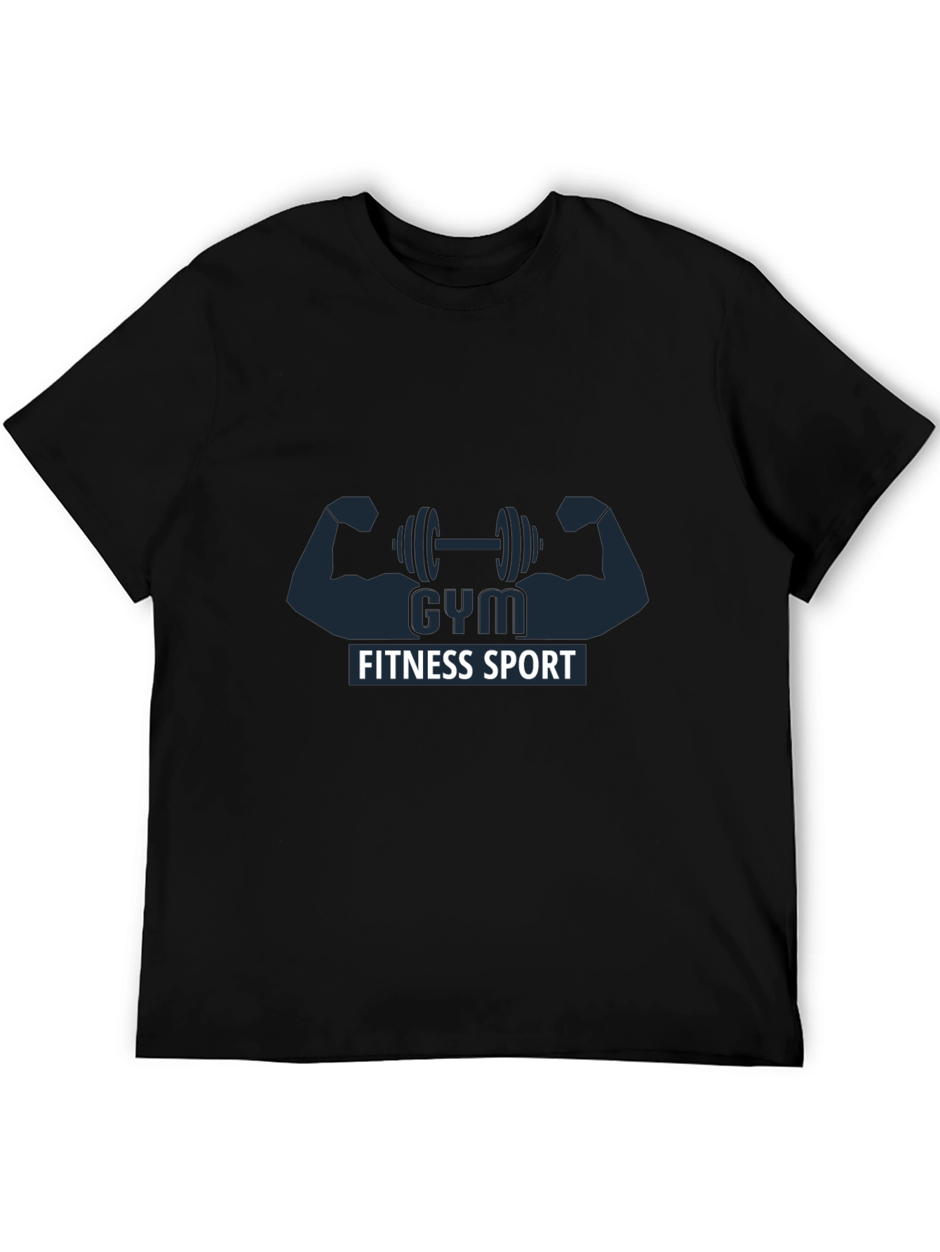 Gym Fitness Sport Graphic Black T-Shirt