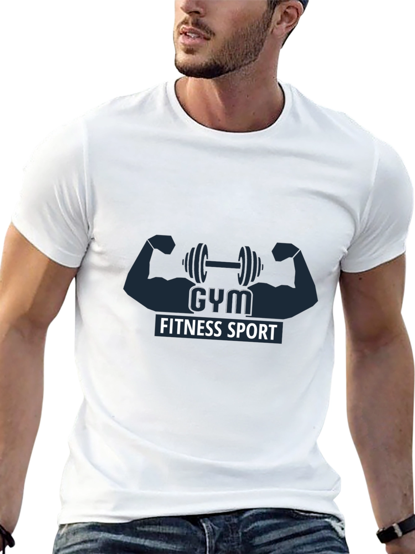 Gym Fitness Sport Graphic Black T-Shirt