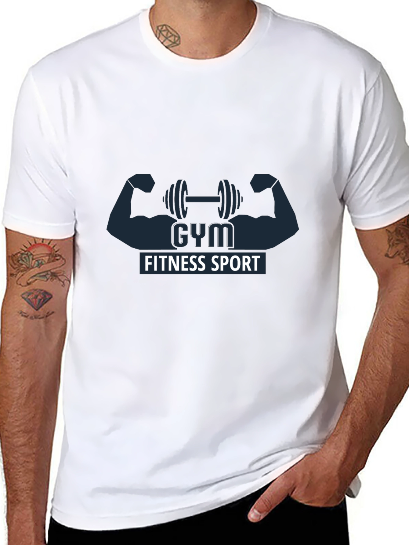 Gym Fitness Sport Graphic Black T-Shirt