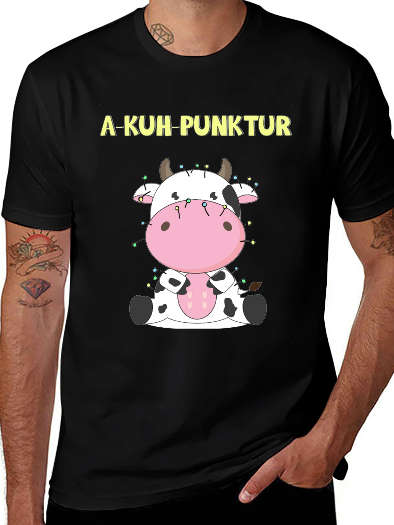 A-Kuh-Punktur Cow Cartoon Tee