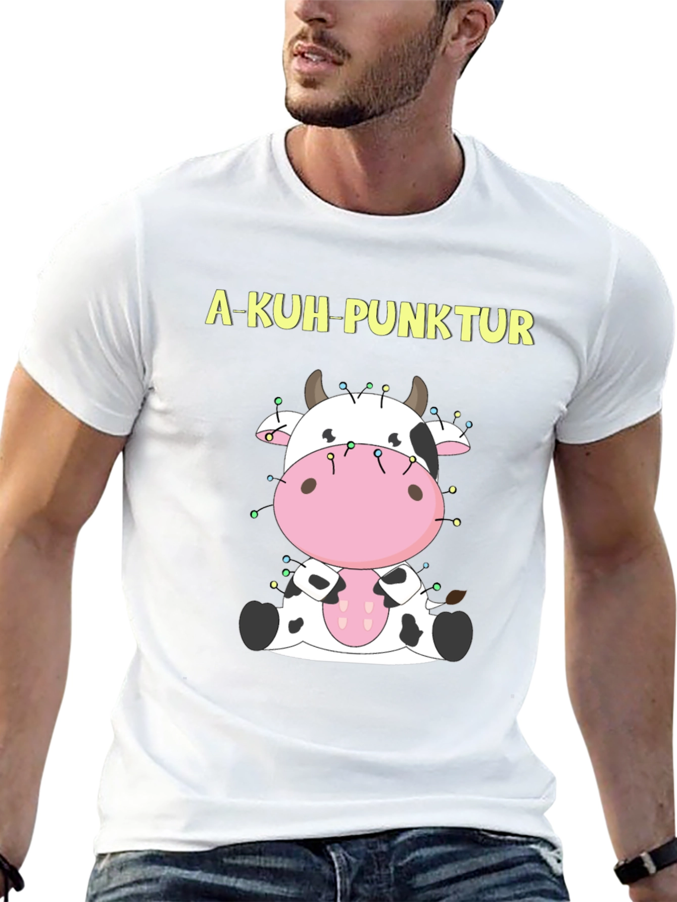 A-Kuh-Punktur Cow Cartoon Tee