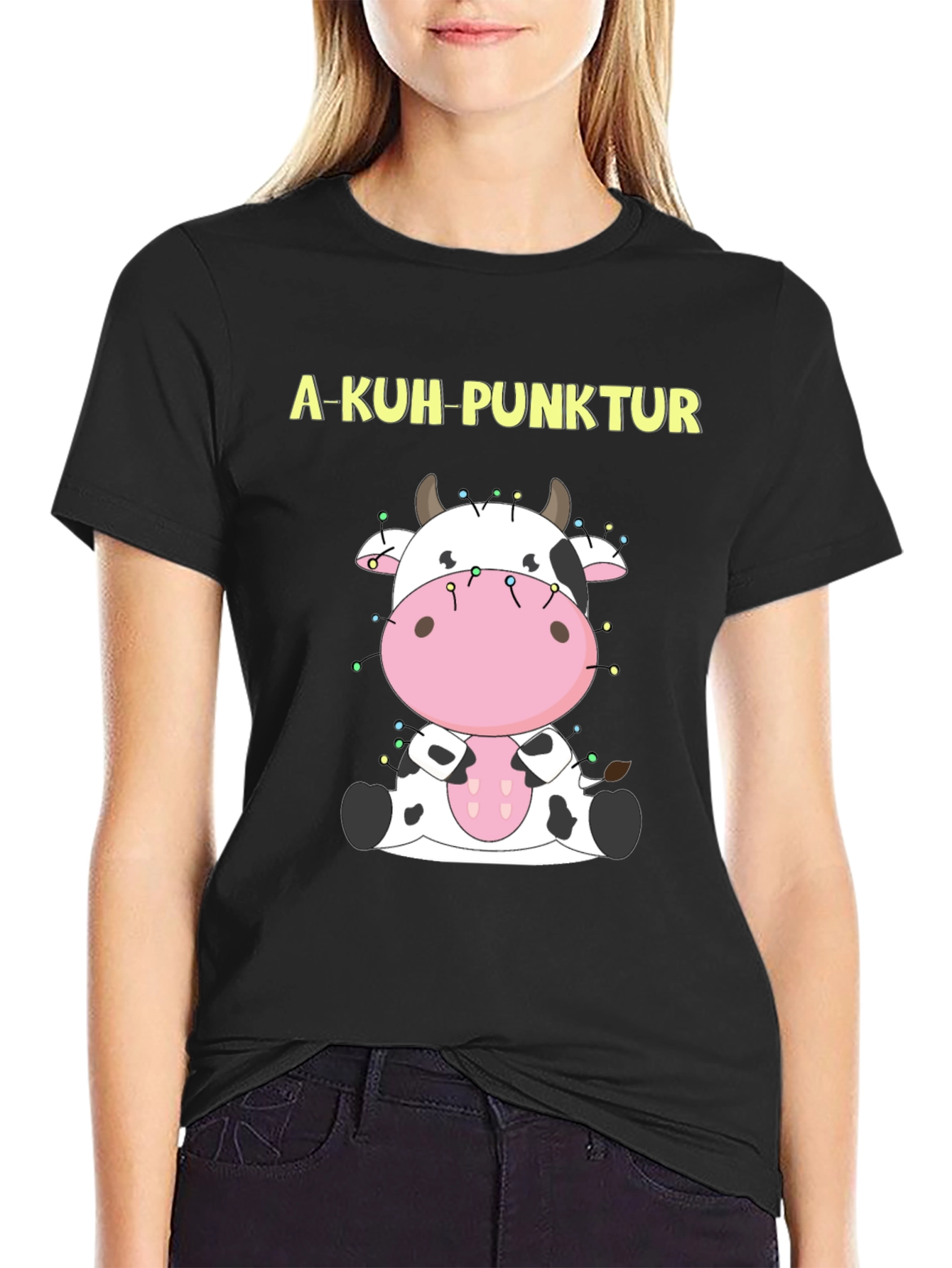A-Kuh-Punktur Cow Cartoon Tee