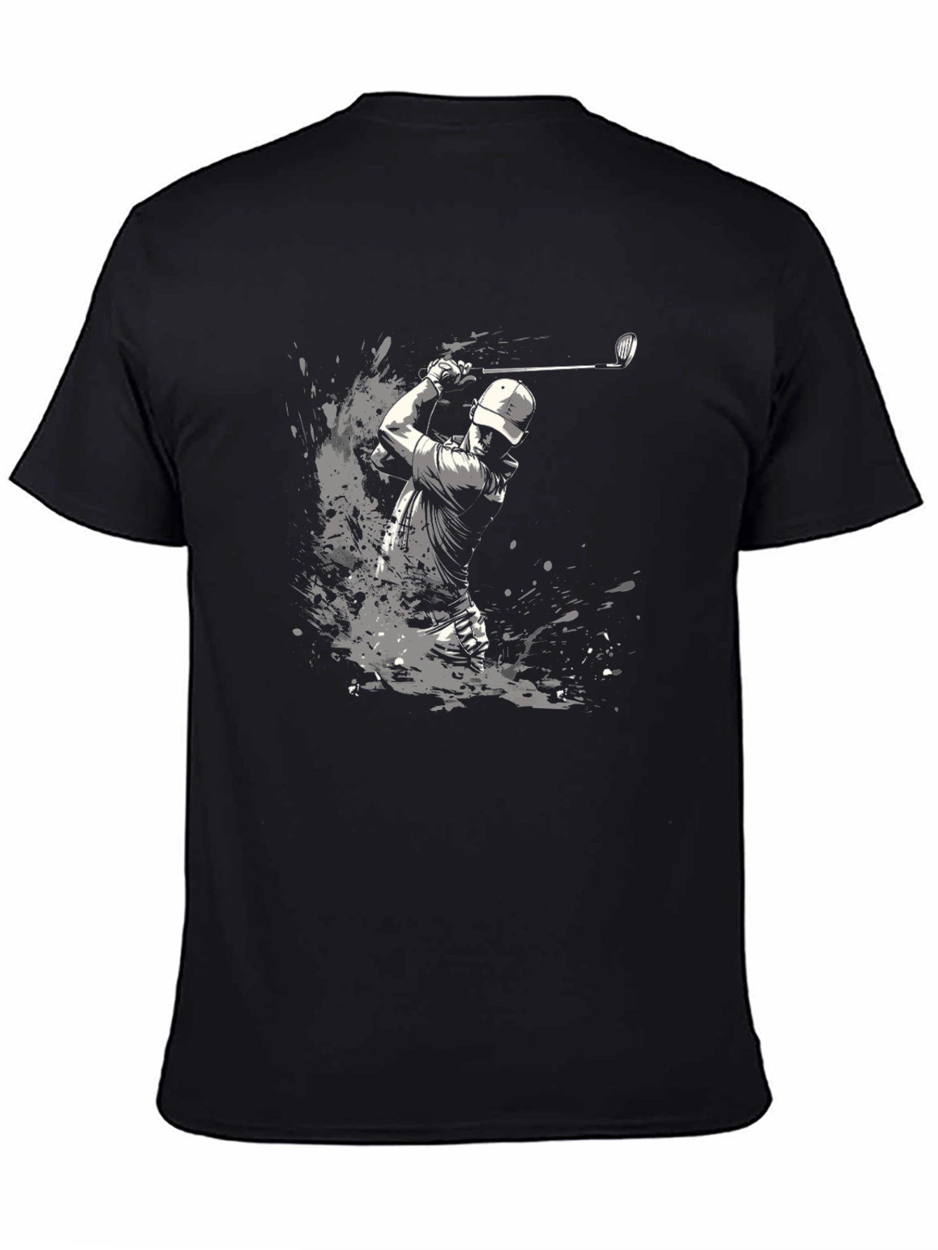 Golfer Splash Graphic T-Shirt - Black