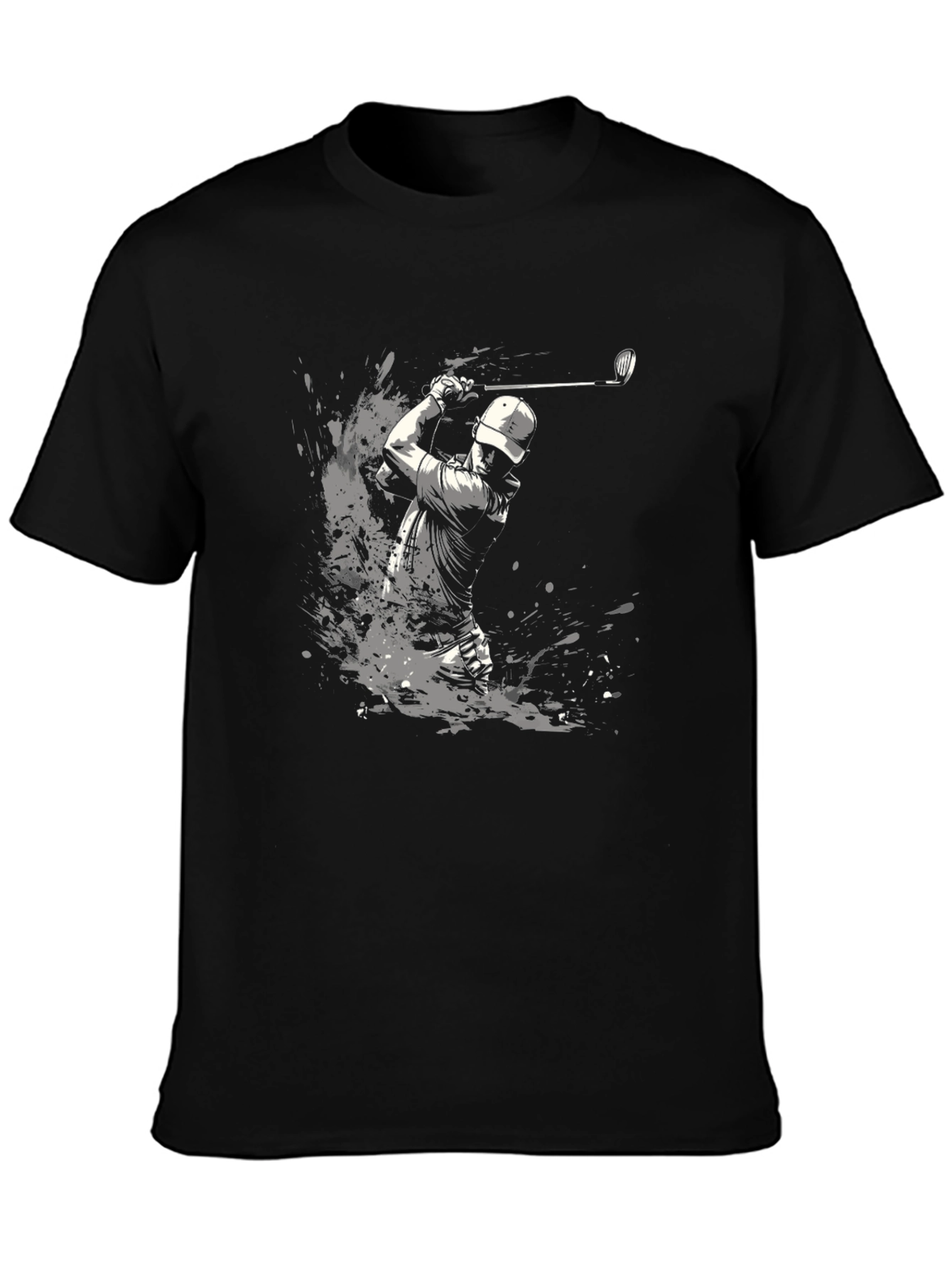 Golfer Splash Graphic T-Shirt - Black