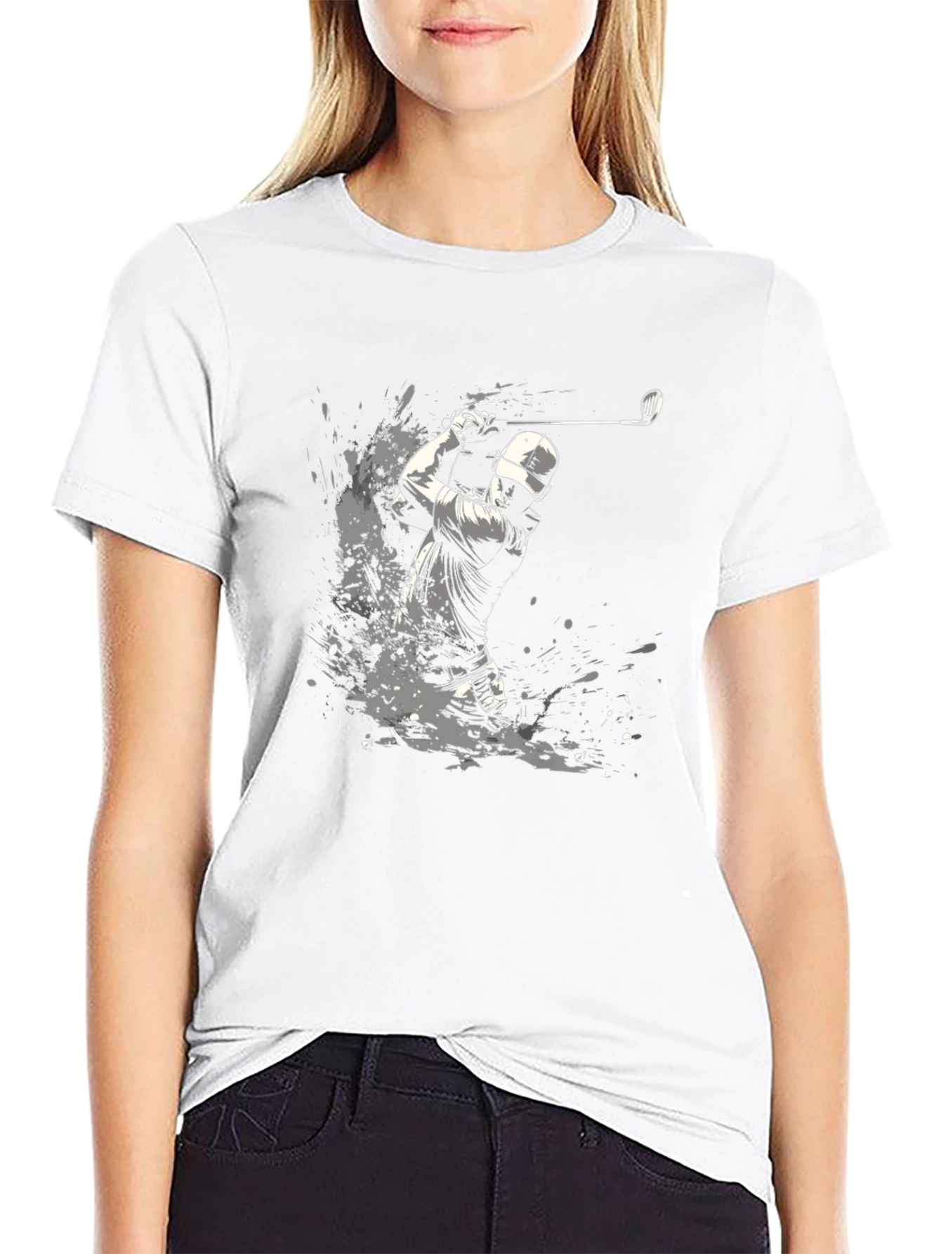 Golfer Splash Graphic T-Shirt - Black