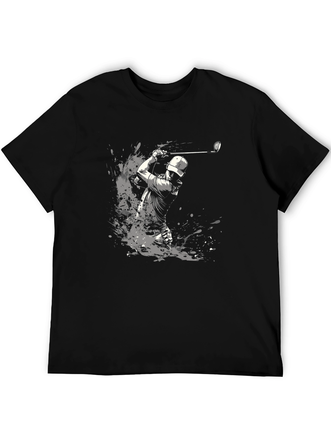 Golfer Splash Graphic T-Shirt - Black