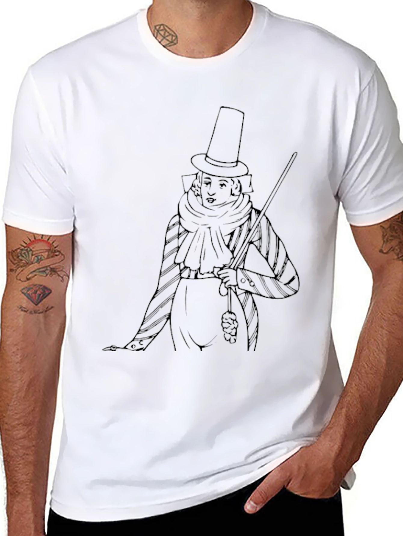 Top Hat Gentleman Graphic T-Shirt