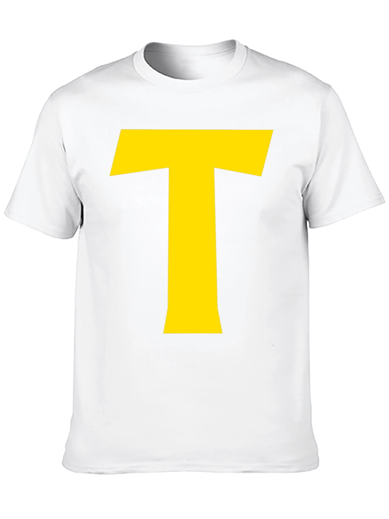 Bold Yellow T Graphic Black T-Shirt