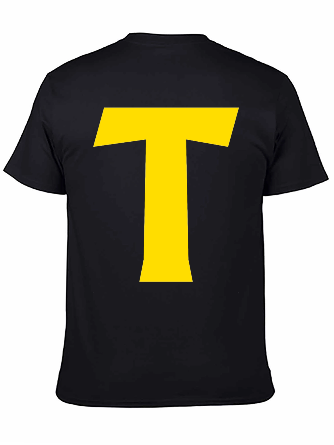 Bold Yellow T Graphic Black T-Shirt